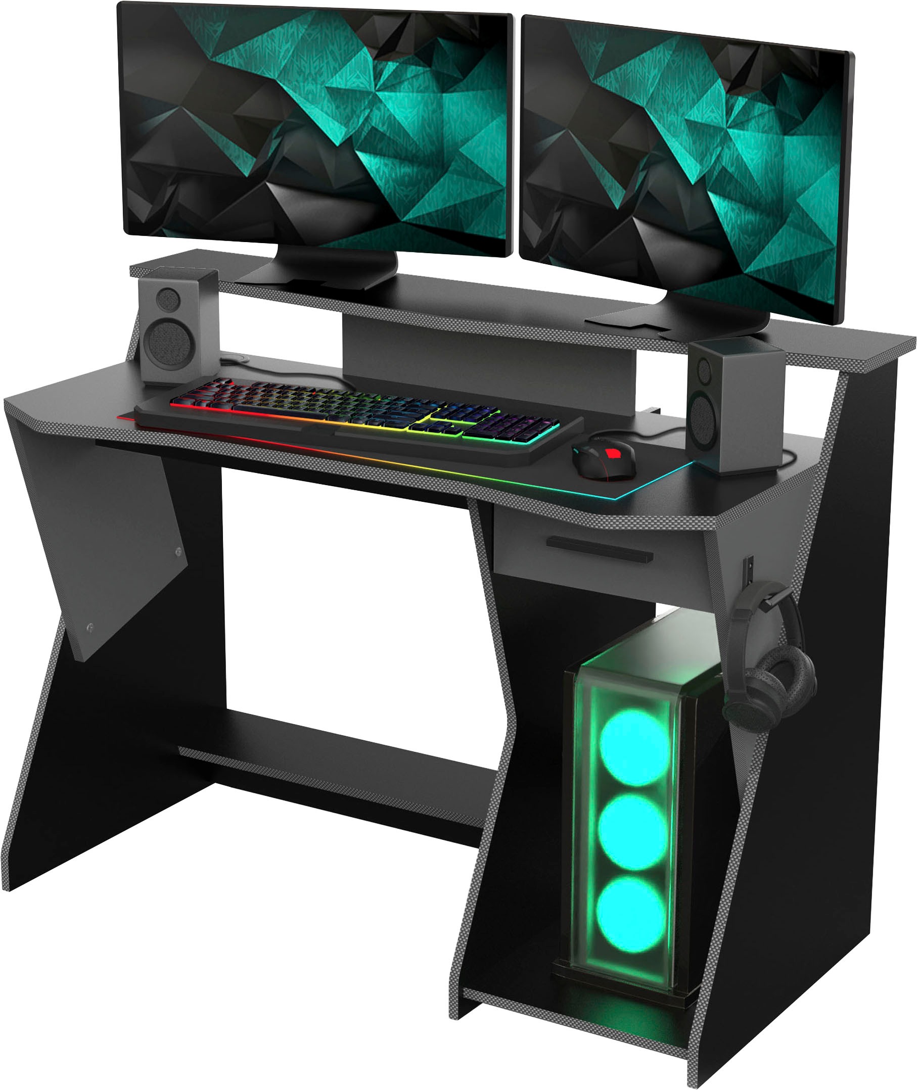 Demeyere GROUP Schreibtisch »Skin«, GAMER Schreibtisch mit 1 Schublade, 1 R günstig online kaufen