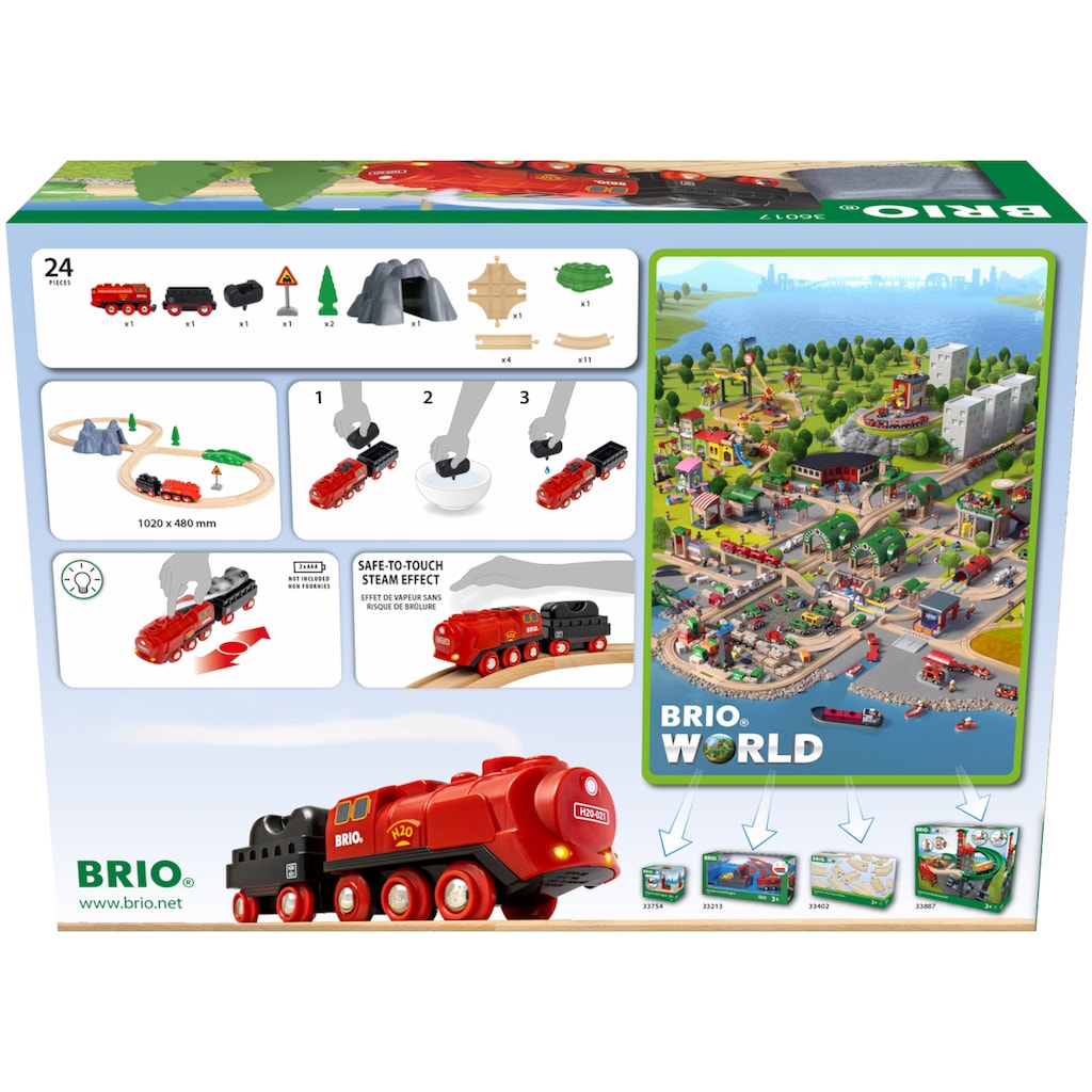 BRIO® Spielzeug-Eisenbahn »BRIO® WORLD, Batterie-Dampflok Set«
