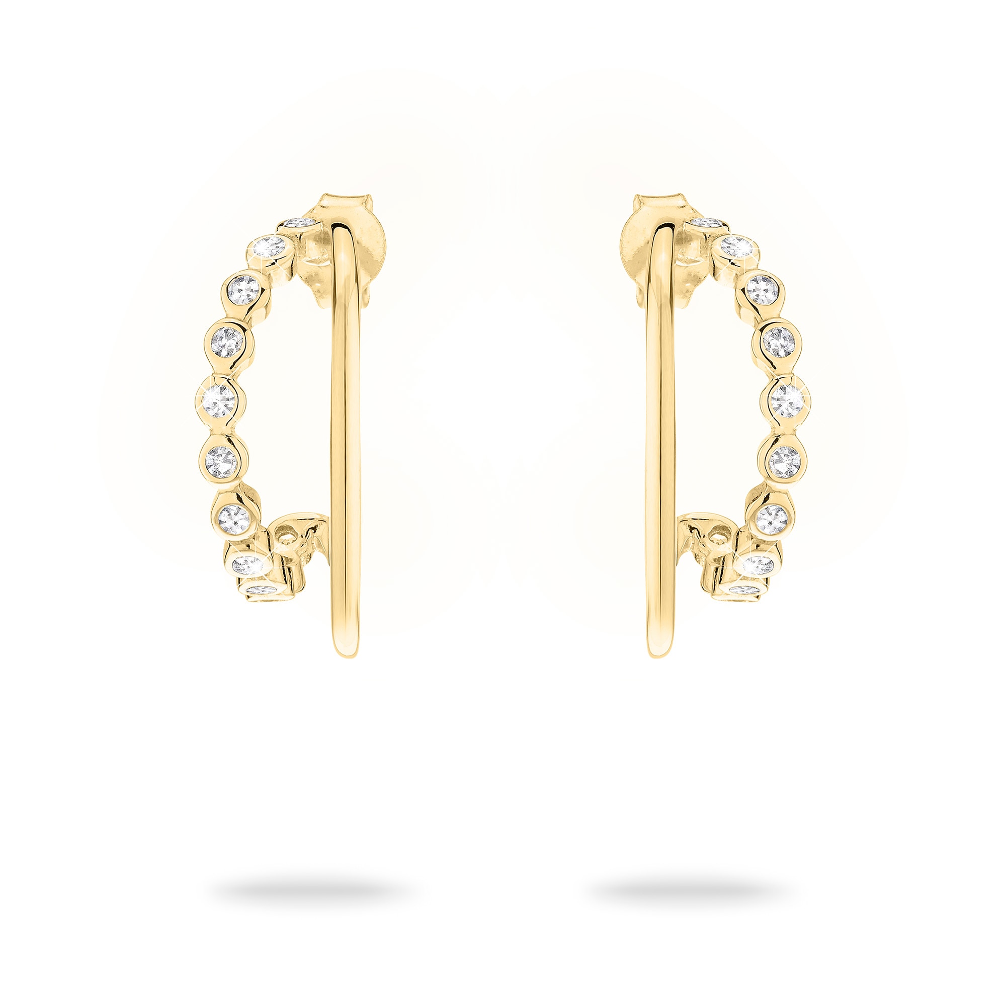 Tamaris Paar Creolen »Schmuck Geschenk Silber 925 Ohrringe Tiny Glimmer« mit Zirkonia (synth.)