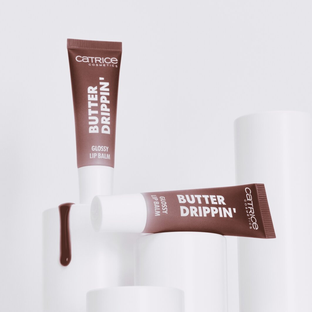 Catrice Lippenbalsam »Butter Drippin' Glossy Lip Balm«, (Set, 3 tlg.), Dezenter Farbakzent, geschmeidig, hochglänzend, spendet Feuchtigkeit.