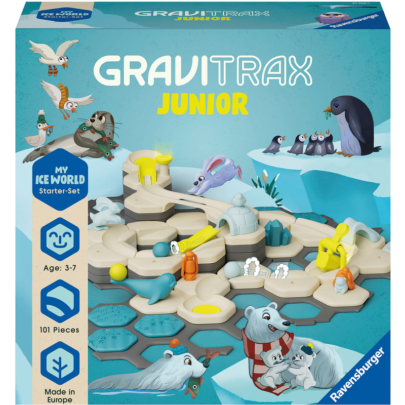 RAVENSBURGER Kugelbahn-Bausatz »GraviTrax Junior Starter-Set L Ice« Made in Europe bunt