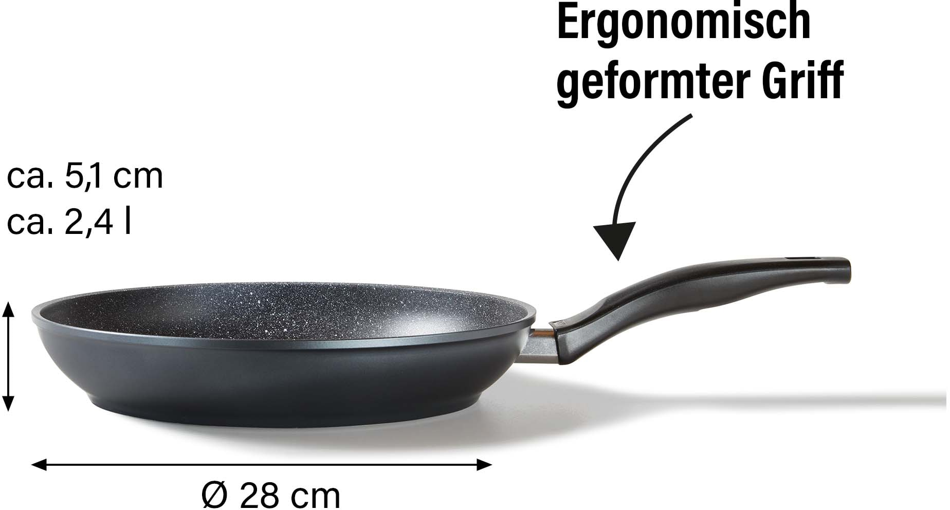 STONELINE Bratpfanne, Aluminium, (1 tlg.), STONELINE®- Keramikbeschichtung, Induktion