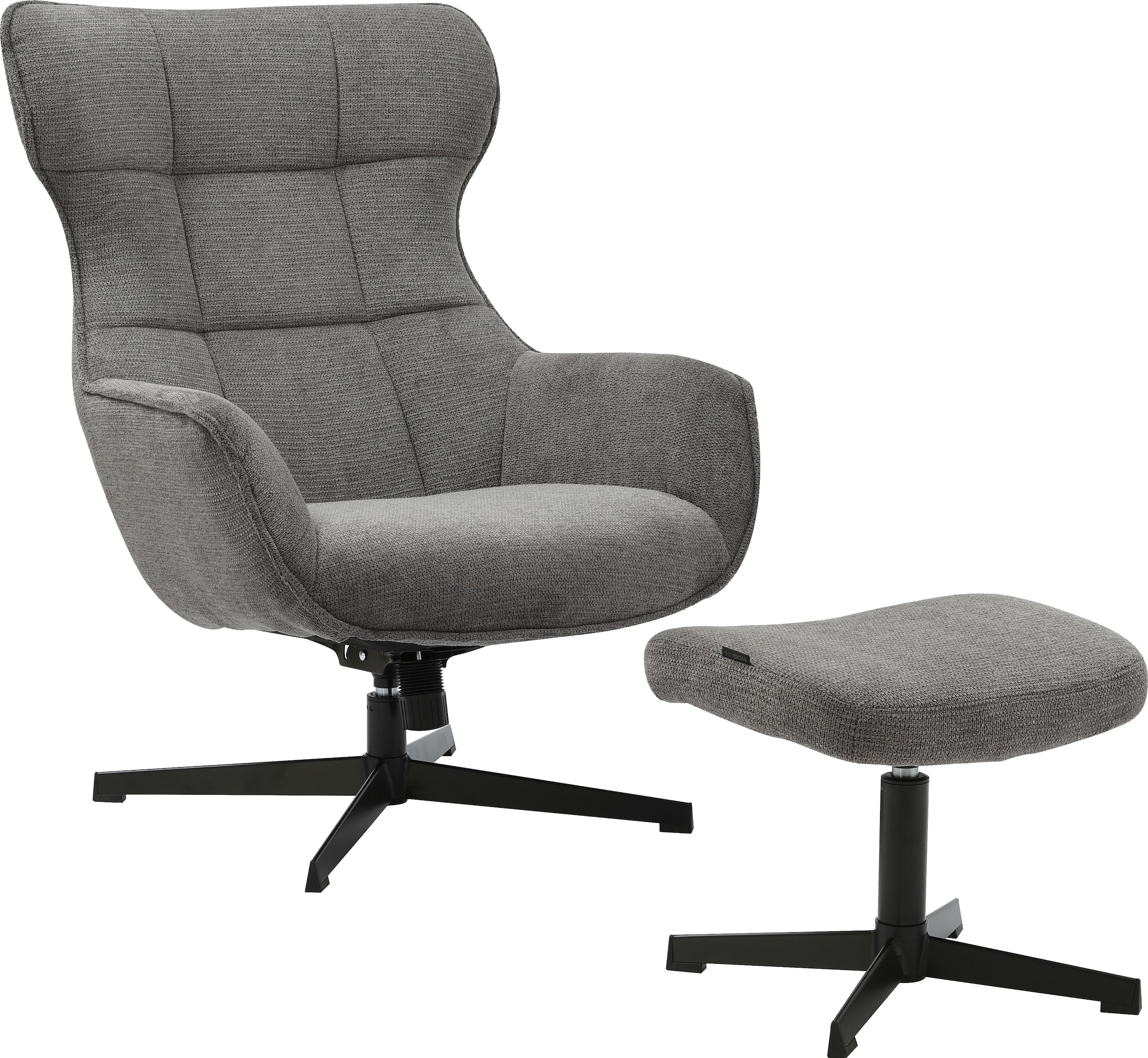 INOSIGN Drehsessel »DEGAN Ohrensessel mit Hocker im Set«, Relaxsessel mit 3 günstig online kaufen