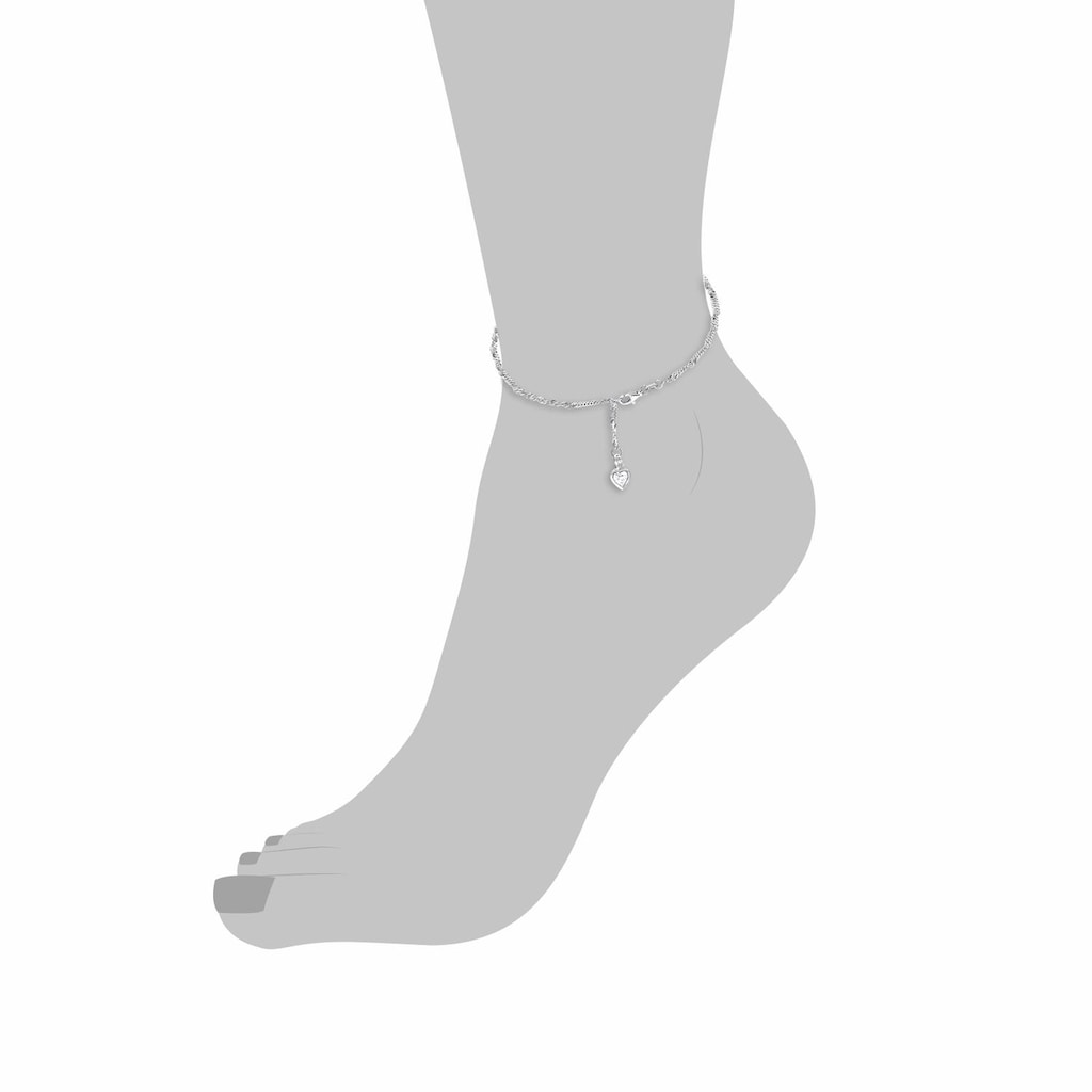 Amor Fußkette mit Anhänger »Schmuck Geschenk Silber 925 Körperschmuck Herz«