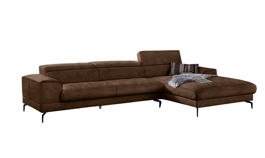 W.SCHILLIG Ecksofa »piedroo, Designsofa mit tollem Sitzkomfort, bequem, L-Form«, Kopfteilverstellung, wahlweise mit Sitztiefenverstellung, Breite 343cm