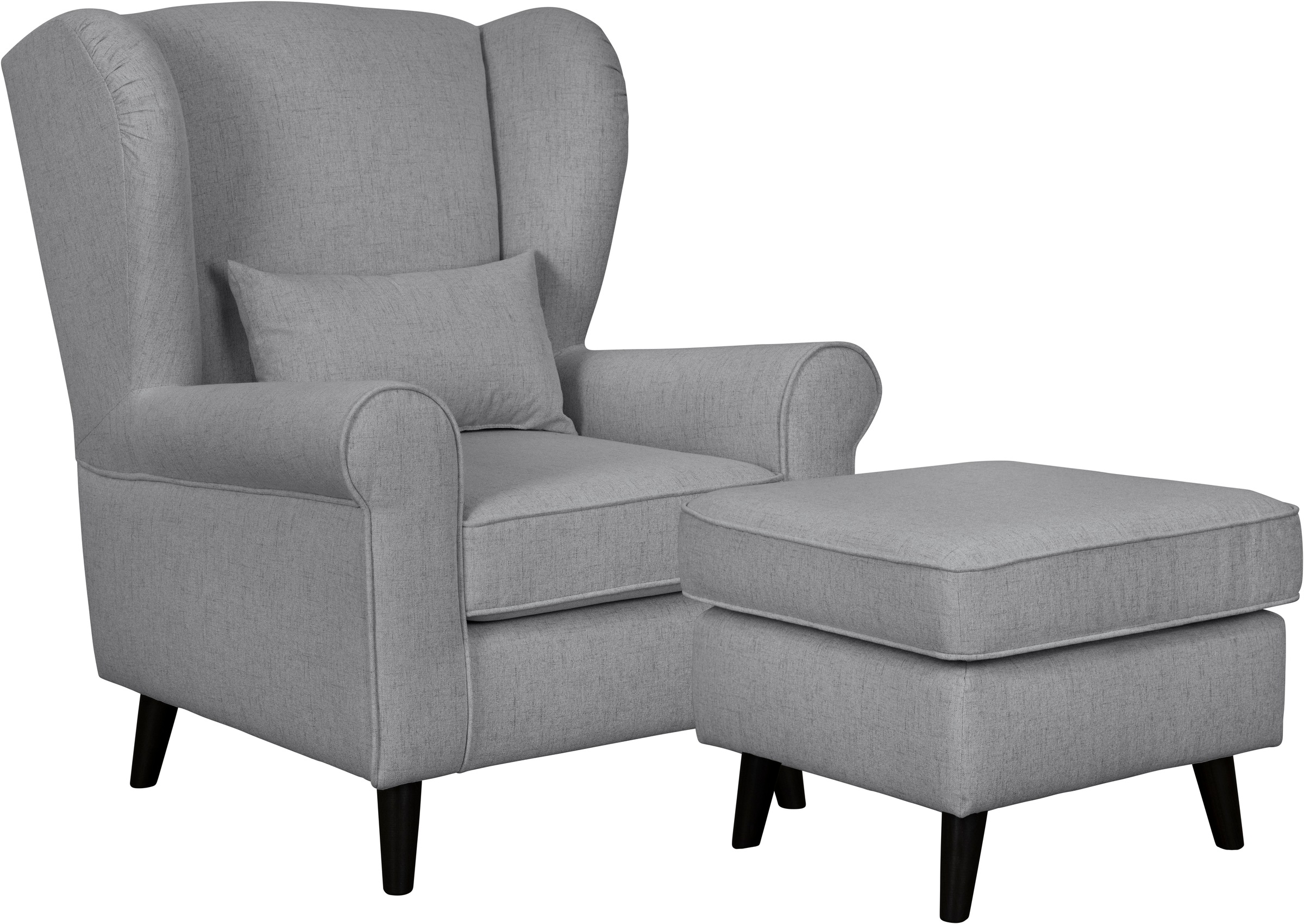 Home affaire Sessel »Ohrensessel CHISTELLE, wahlweise mit Polsterhocker«, mit Wellenunterfederung, Maße: B/T/H: 81/87/99 cm