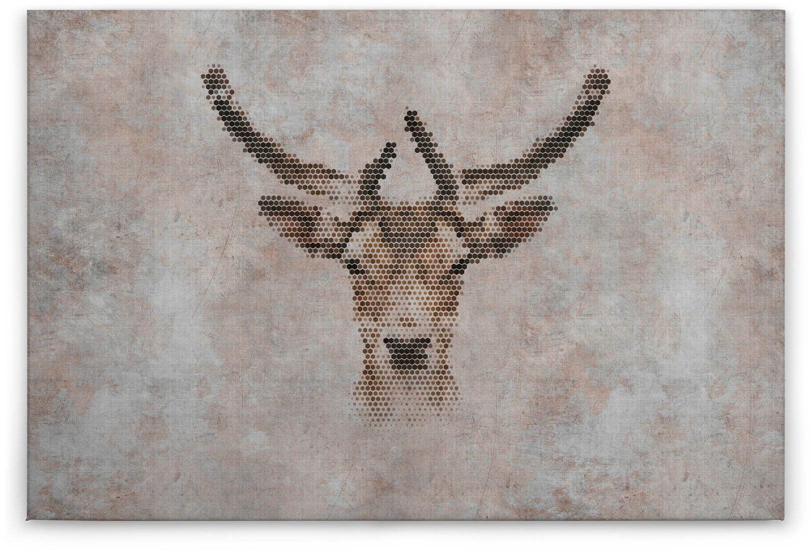A.S. Création Leinwandbild »big three 3«, Kunst-Tiere-Kinder, (1 St.), Keilrahmen Bild Betonoptik Reh Tiere Leinwand-Bild Wohnzimmer modern
