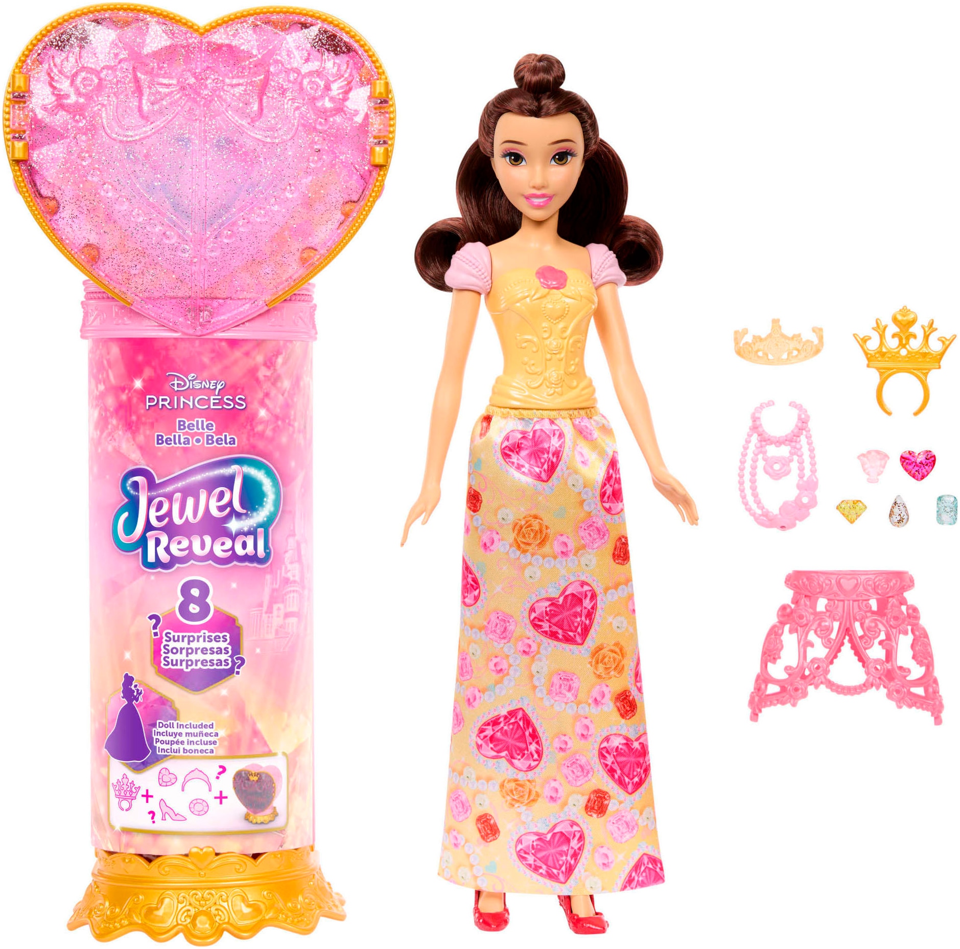 Mattel® Anziehpuppe »Disney Prinzessin, Juwel Reveal Belle Puppe«