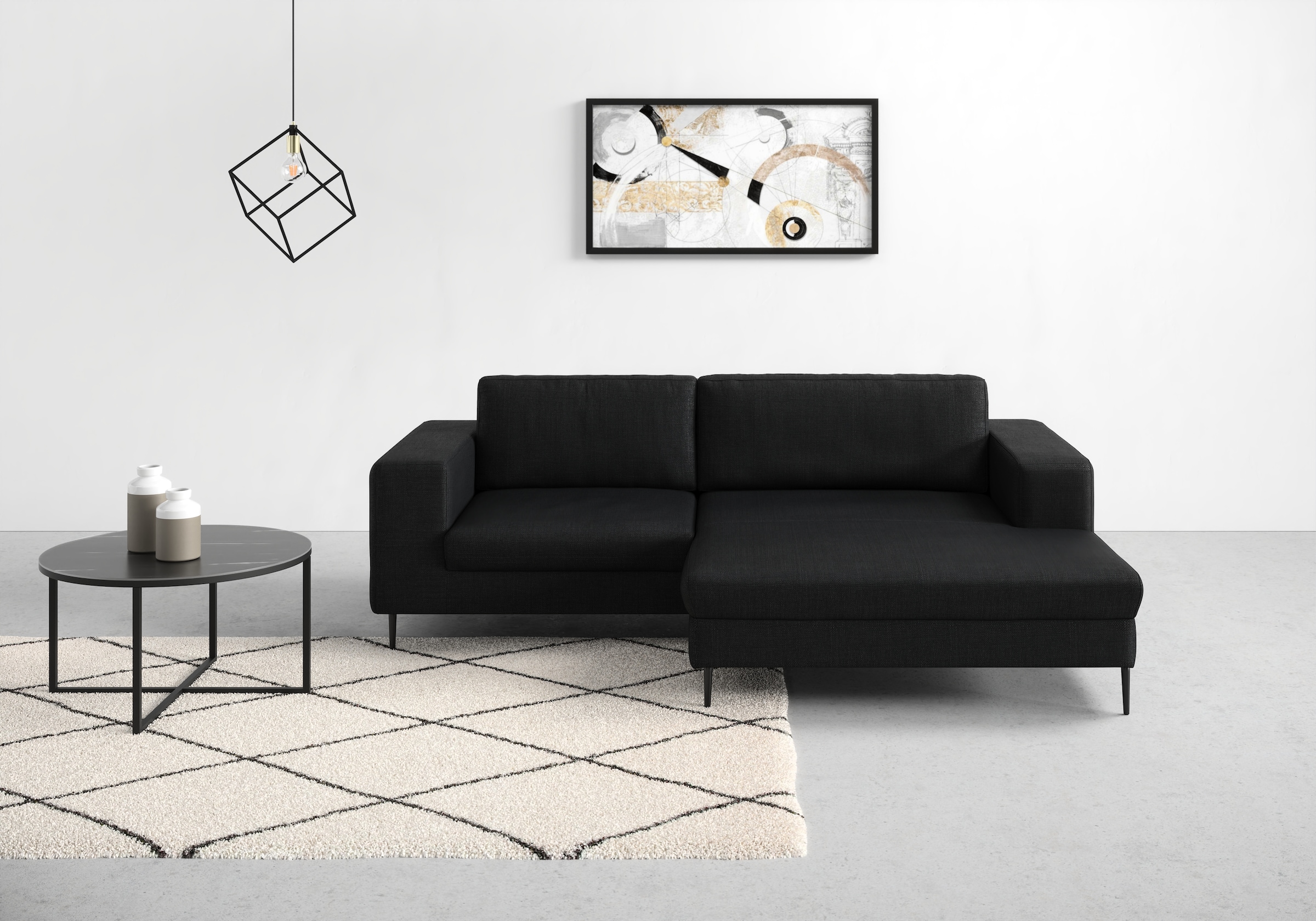 DOMO collection Ecksofa »Modica kompakt und elegant, Breite 244, L-Form«, moderne Optik mit extrabreiter Recamiere, auch in Cord
