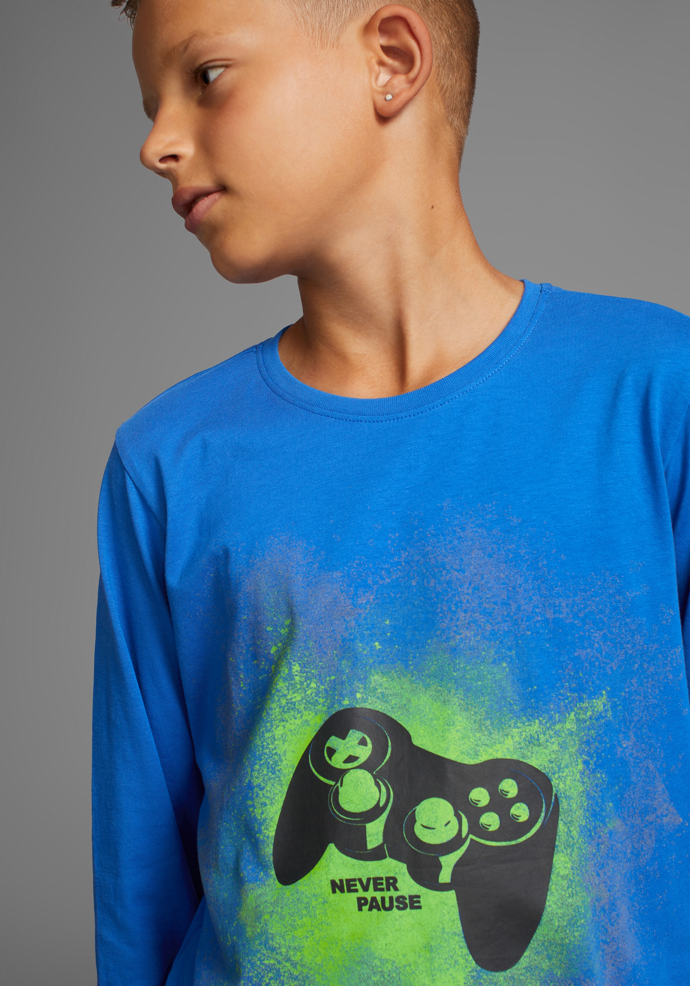 KIDSWORLD Langarmshirt »GAMER«, Langarm, Basic-Passform, mit trendigem Aufdruck