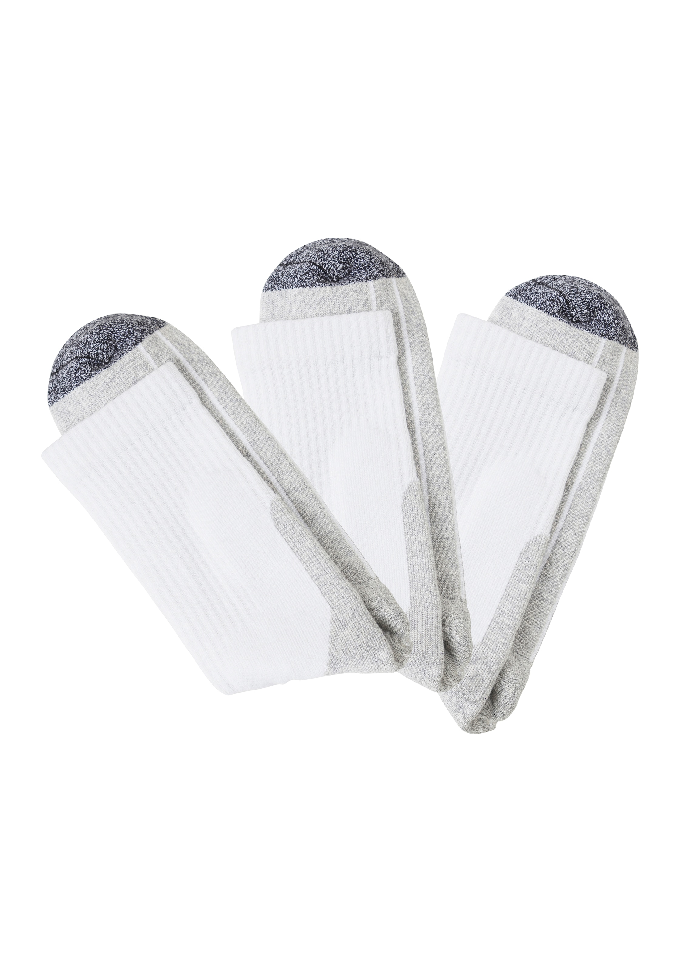 Bench. Tennissocken Packung, 3 Paar tlg. Verstärkungen der Belastungszonen, Gr. 47-48, 3x weiß
