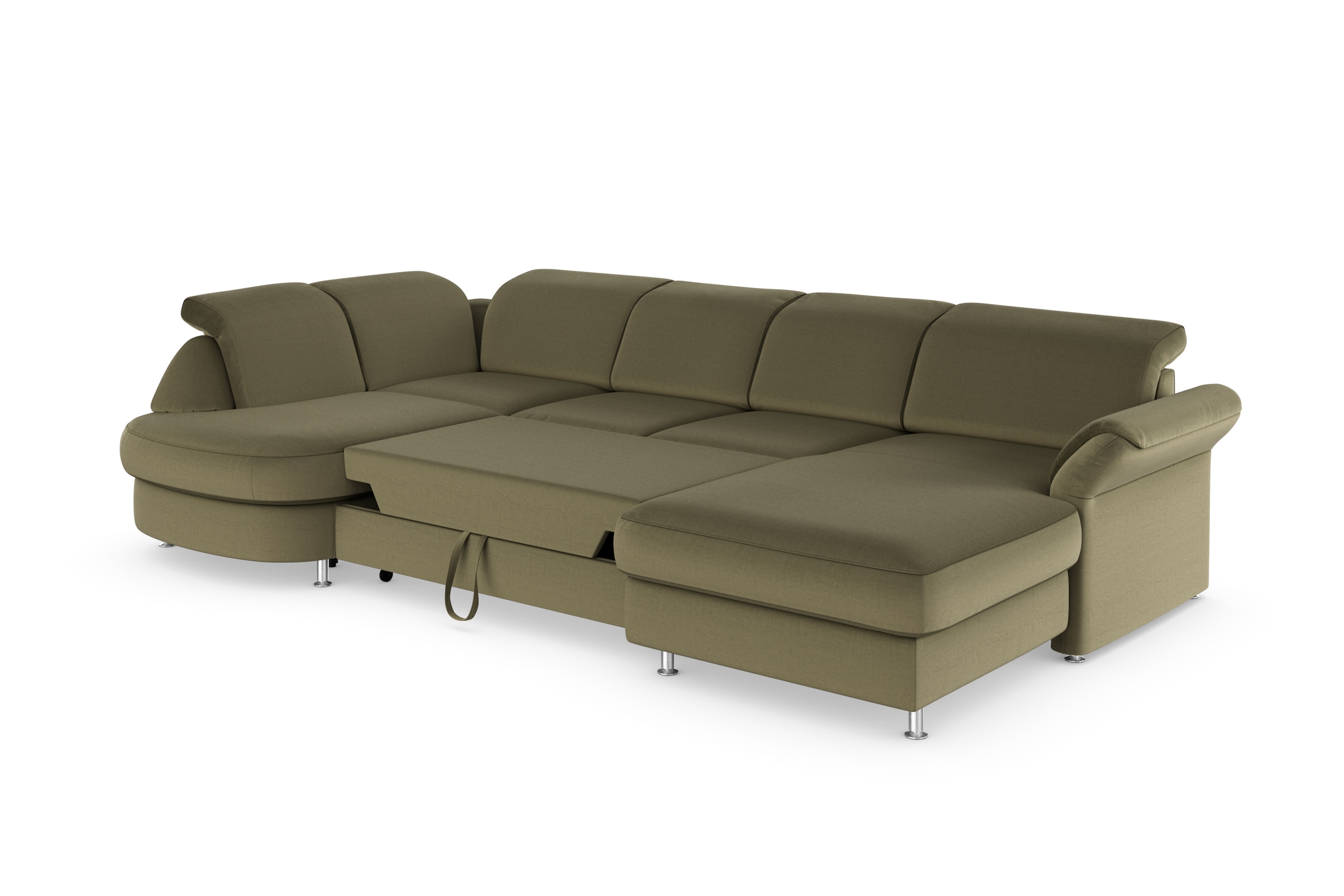 sit&more Wohnlandschaft »Apulia U-Form«, wahlweise Bettfunktion, Bettkasten und Kopf- und Armteilverstellung