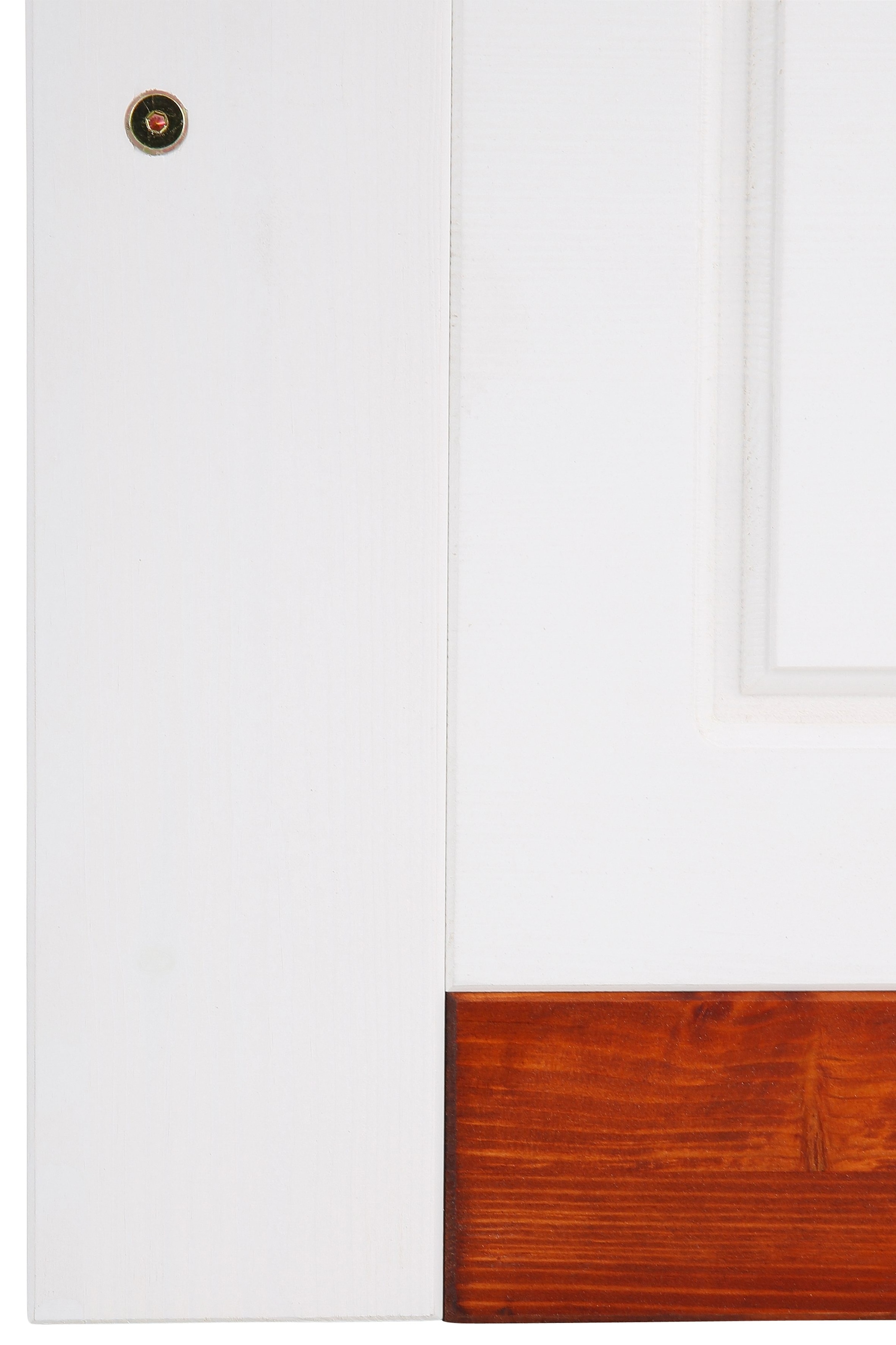 Home affaire Massivholzbett »Madrid, Landhausstil, hohe Belastbarkeit!«, (Breite/Belastbarkeit 180cm/220 KG, 160cm/200 KG, 90cm/=120 KG), aus FSC®-zertifizierter Kiefer, INKLUSIVE Rollrost, Kassettenoptik
