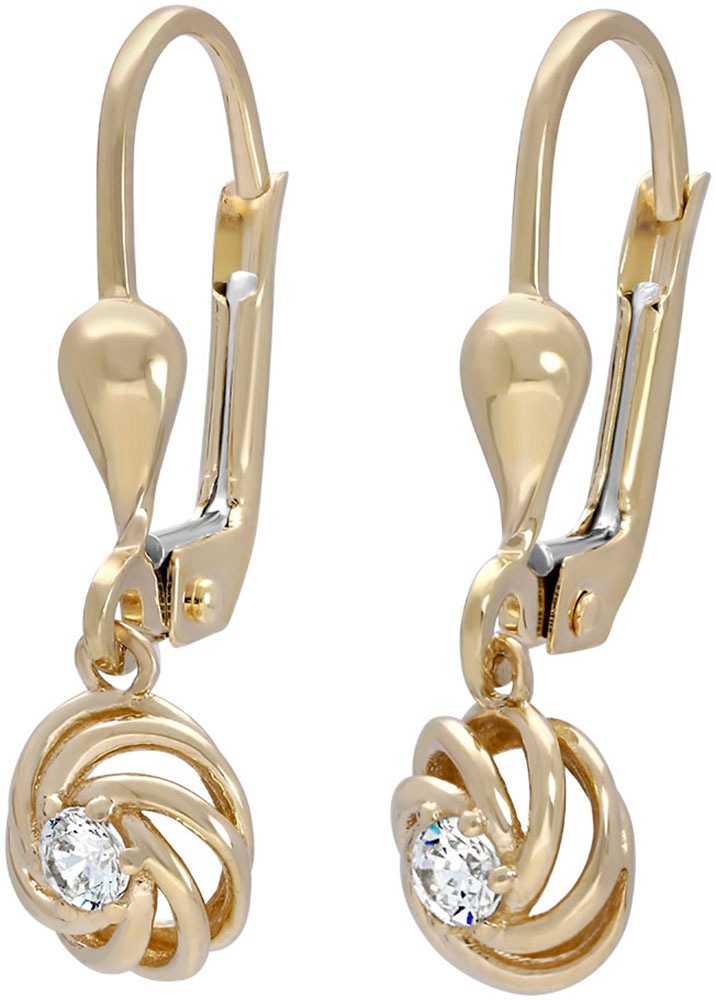 Firetti Paar Ohrhänger »Schmuck Geschenk Gold 375 Ohrschmuck Ohrringe Kreis rund verschlungen«, mit Zirkonia (synth.)