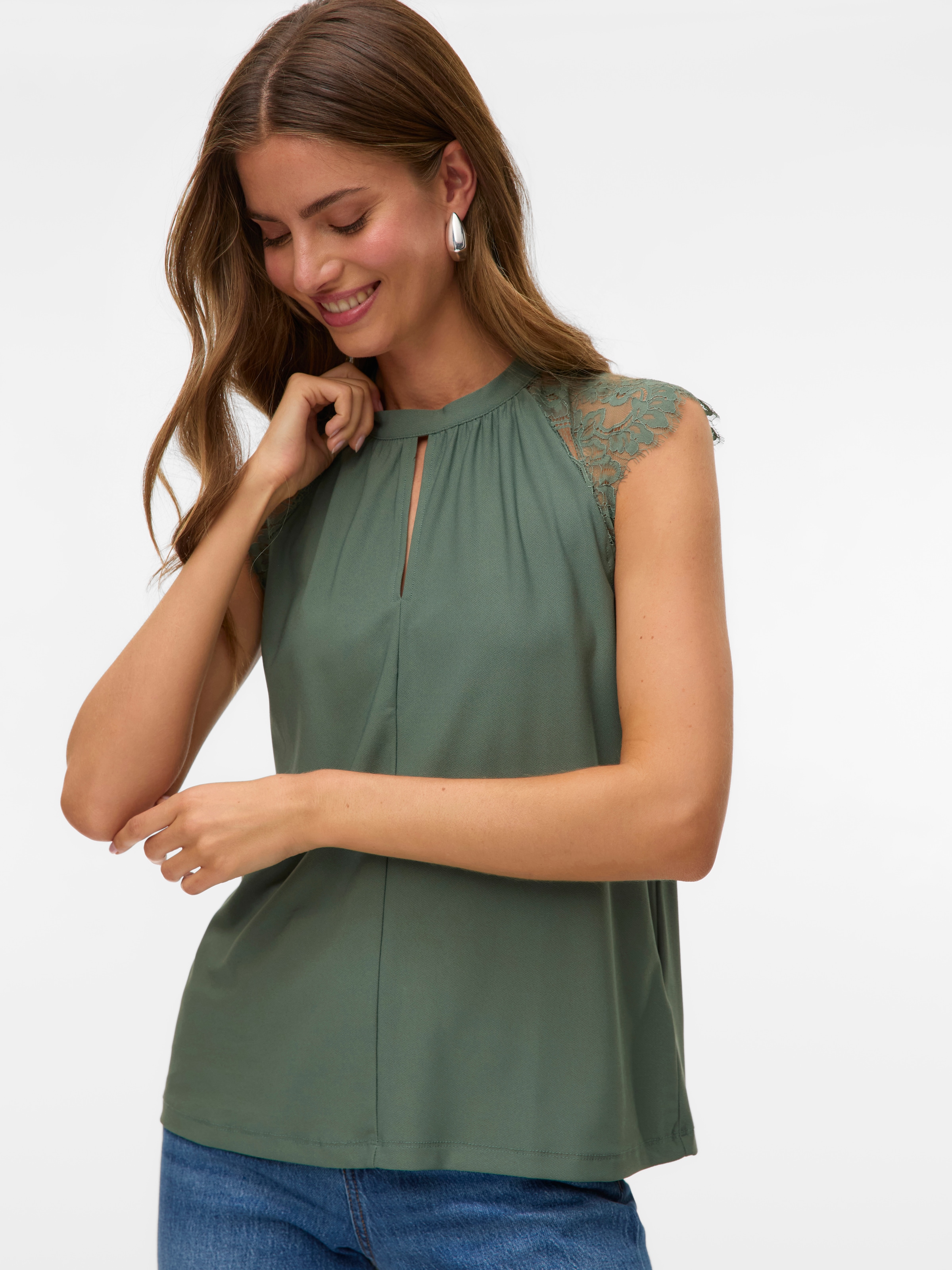 Vero Moda Spitzentop »VMMILLA SL LACE TEE«