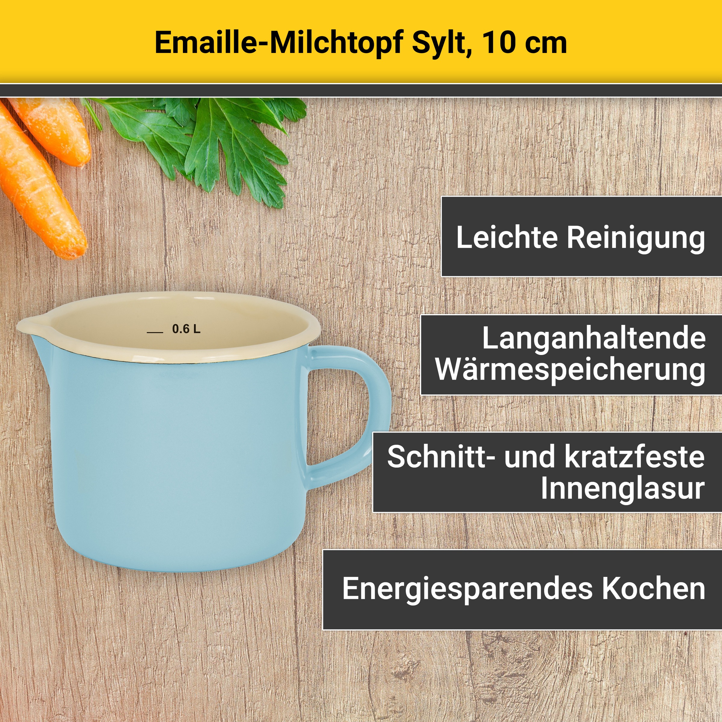 Krüger Milchtopf »Sylt« Emaille 1 Stk. tlg. Induktion günstig online kaufen