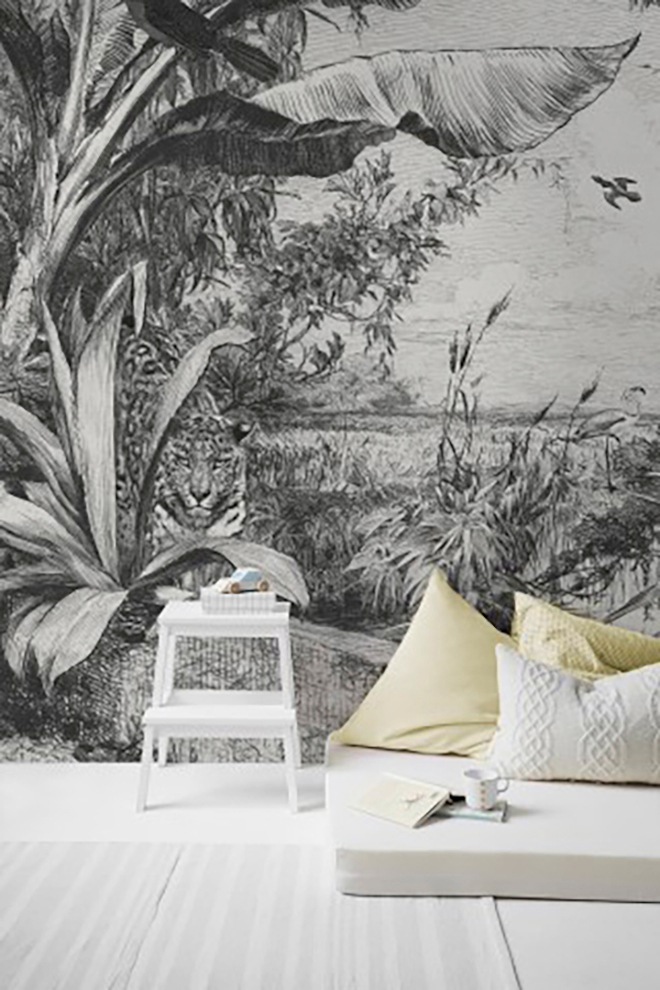 Art for the home Fototapete »Dschungeltiere«, animal print, Grau - 280cmx250cm