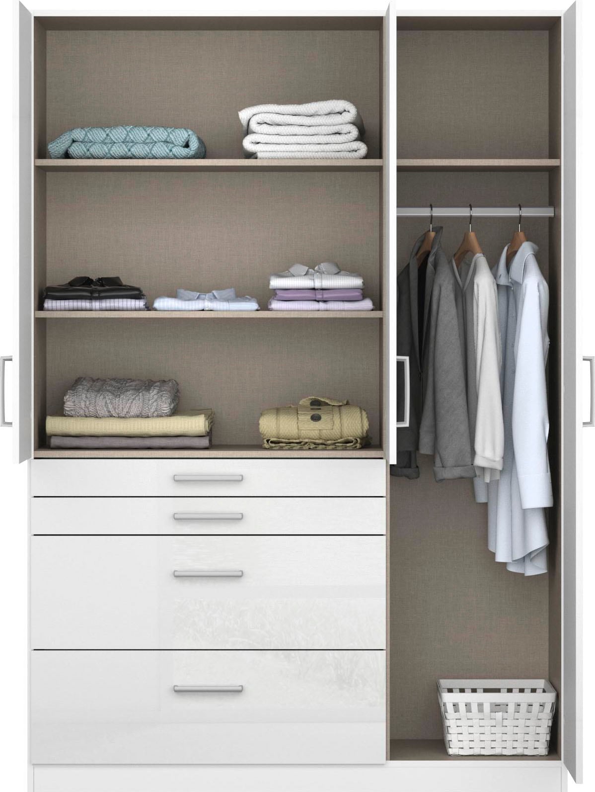 rauch Drehtürenschrank »Kleiderschrank Schrank Garderobe Garderobenschrank Topseller HOMBURG«, mit viel Stauraum, oberer Schubkasten mit Einteilung MADE IN GERMANY