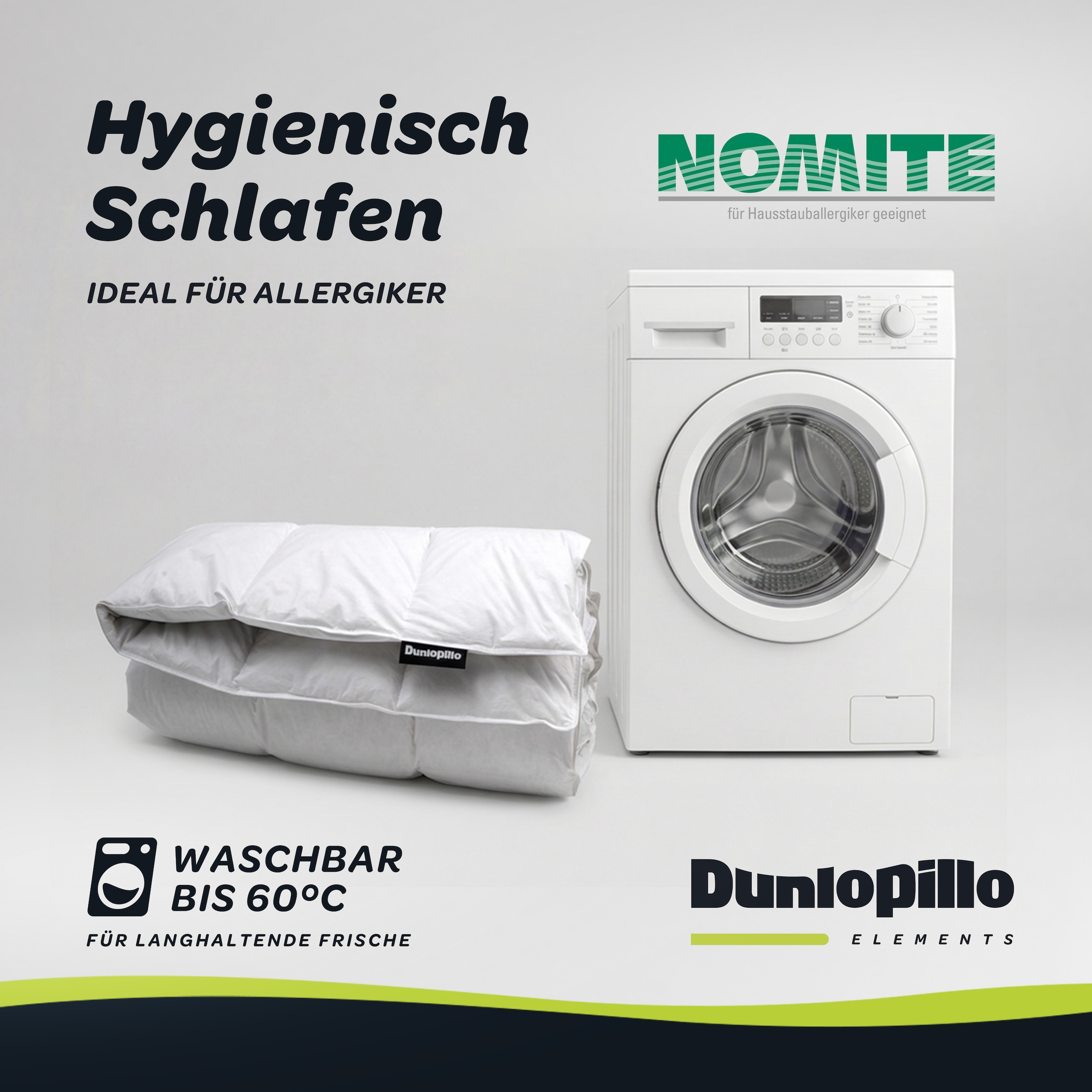 Dunlopillo Daunenbettdecke »Elements "NEUHEIT" Daunenbettdecke 135x200 cm weitere Größen« normal Füllung 60% Daunen & 40% Federn 1 Stk. tlg. Hergestellt in Deutschland