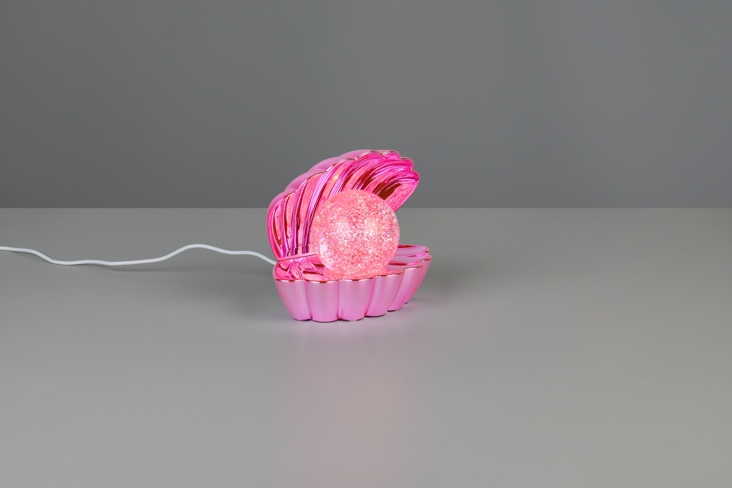 REALITY Leuchten LED Tischleuchte »SHELLY, Deko Tischlampe in Muschelform mit RGB Farbwechsel, 0,8W 15Lm« LED-Board 1 Stk. RGB Muschel Tischlampe mit Glitzerkugel und Farbwechsel inkl USB-Ladekabel