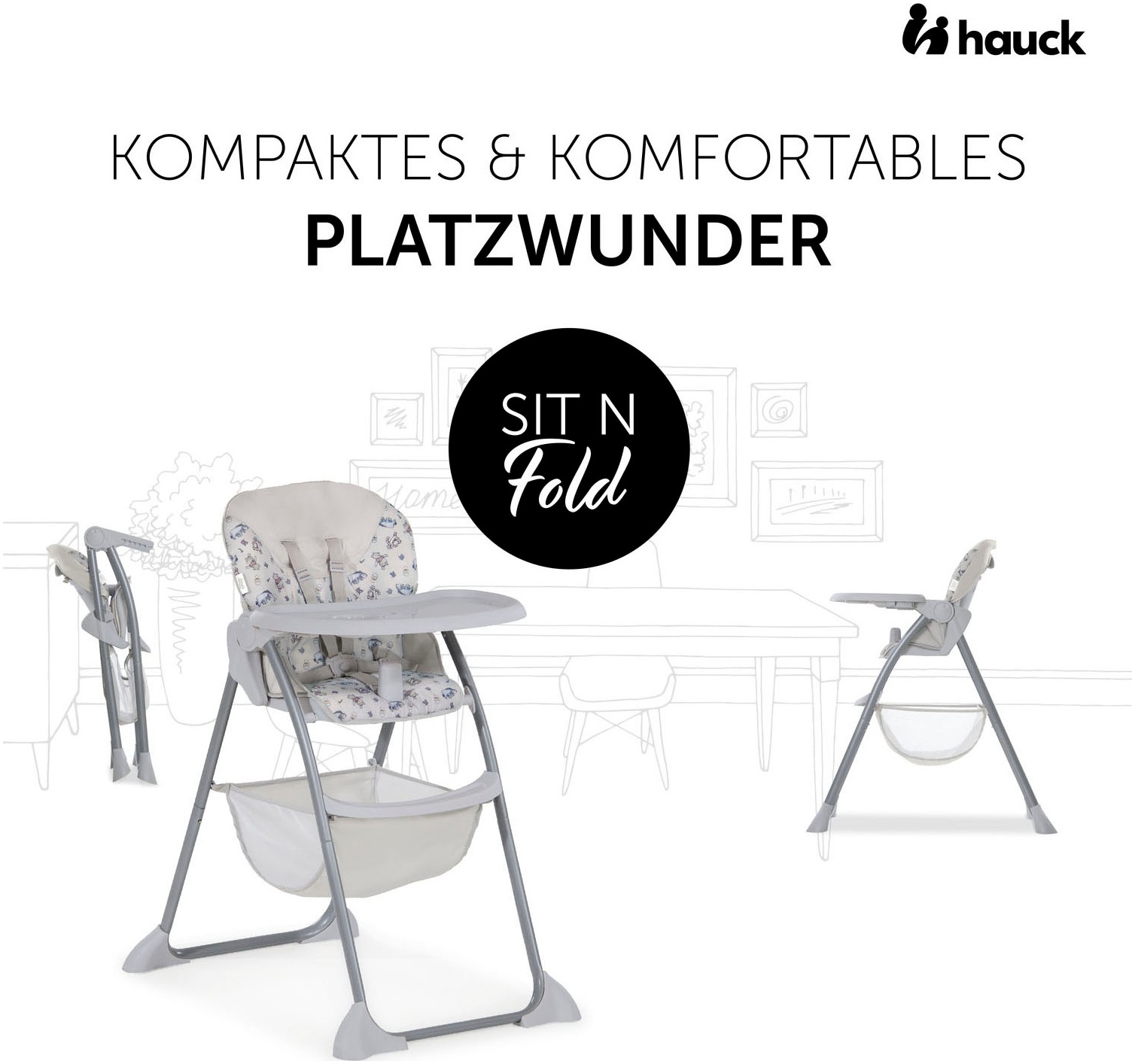 Hauck Hochstuhl »Sit N Fol« () zusammenklappbar günstig online kaufen