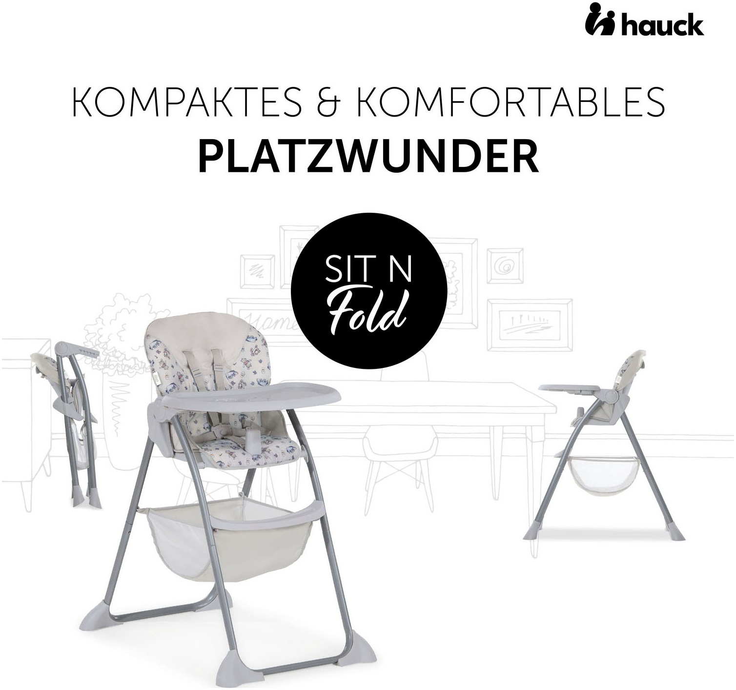 Hauck Hochstuhl »Sit N Fold, Pooh Explorer«, zusammenklappbar günstig online kaufen