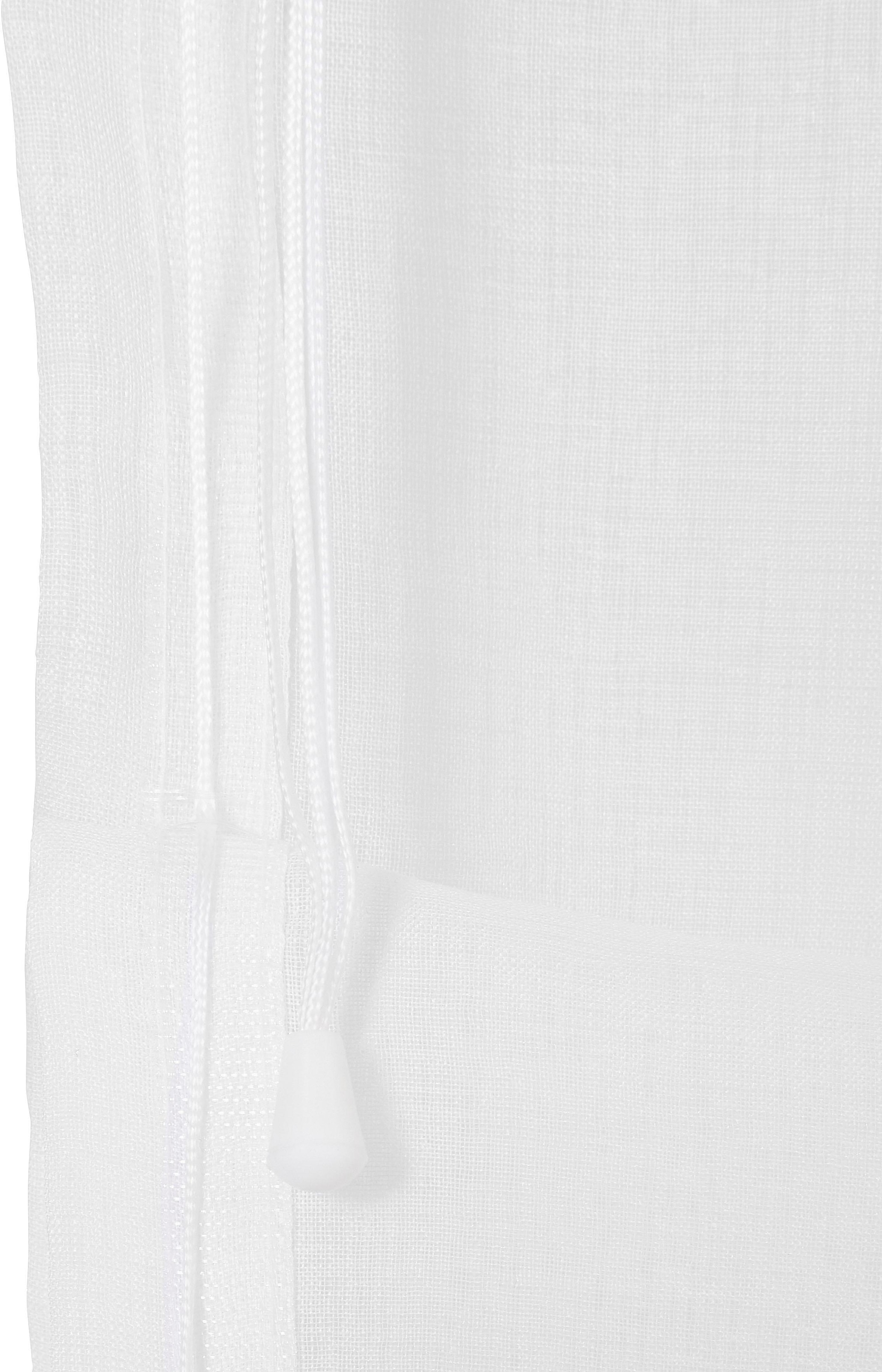 my home Raffrollo »TENDER« mit Klettband transparent, Leinen Optik mit Struktur, monochrom