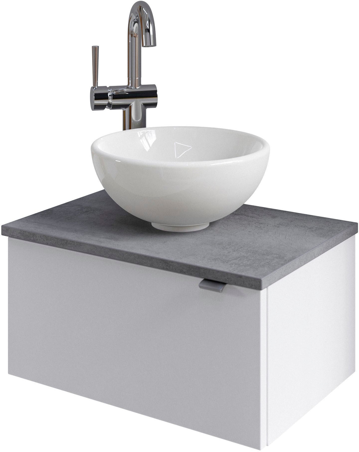 Saphir Waschtisch »Serie 6915 Waschschale mit Unterschrank für Gästebad, Gäste WC«, 51 cm breit, 1 Tür, Waschtischplatte, kleine Bäder, ohne Armatur