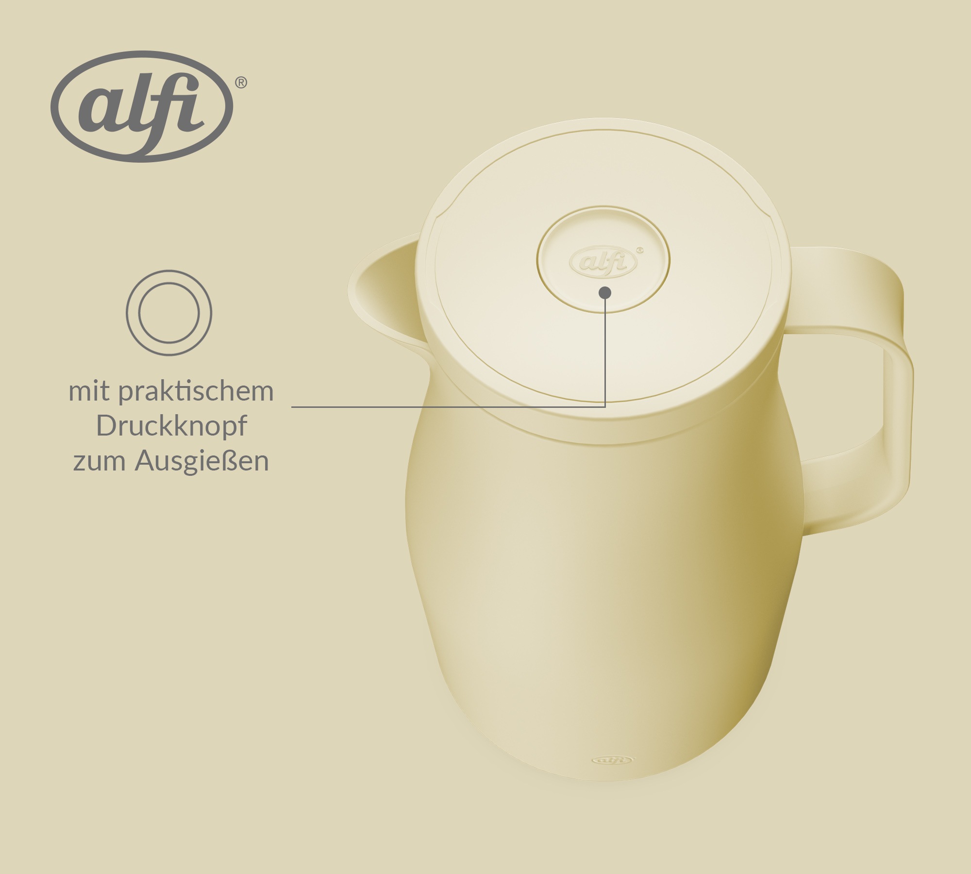 Alfi Isolierkanne »NEO, mit Hartglaseinsatz und ergonomischem Griff« 1 l 1 Stk. tlg. 12h heiß & 24h kalt, Drehverschluss mit bequemem Druckknopf