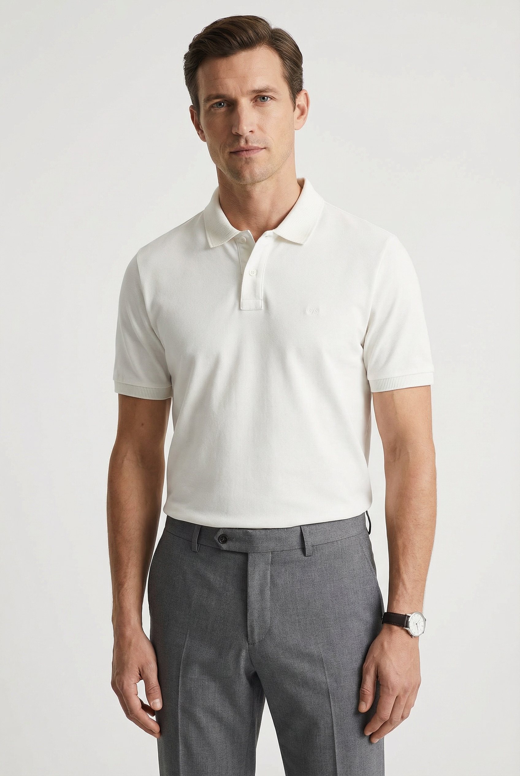 FYNCH-HATTON Poloshirt regular fit Passform, 2-Knopf-Kragen, aus reiner Baumwolle