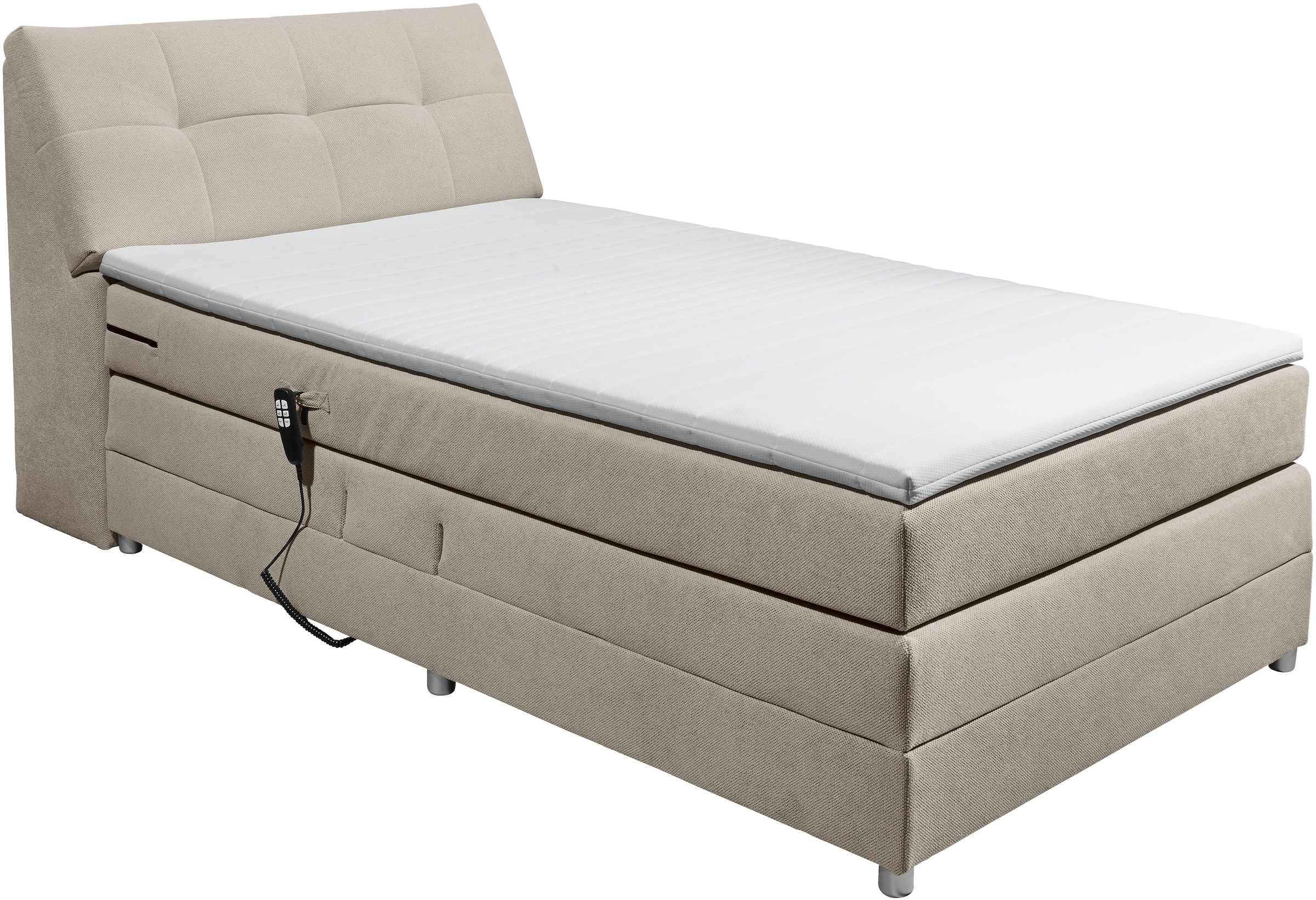 ED EXCITING DESIGN Boxspringbett »Toulouse«, inkl. Motor, inkl. Stauraum im Kopfteil