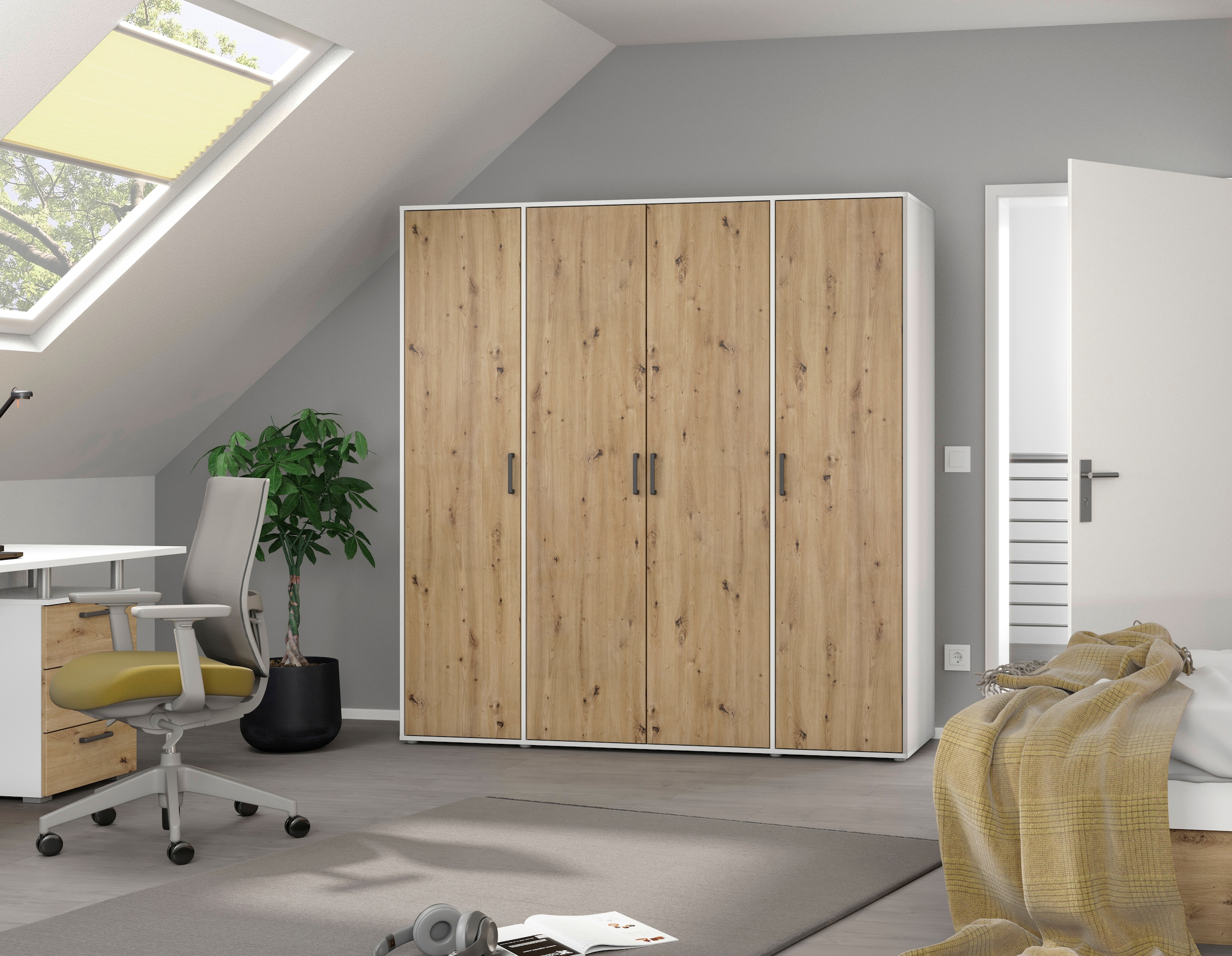rauch Kleiderschrank »VOYAGER Otto´s Choice Garderobe Wäscheschrank TOPSELLER Schlafzimmer«, (in 3 verschiedenen Ausstattungen BASIC/CLASSIC/PREMIUM), Schrank mit modernen Griffen in viel Stauraum MADE IN GERMANY