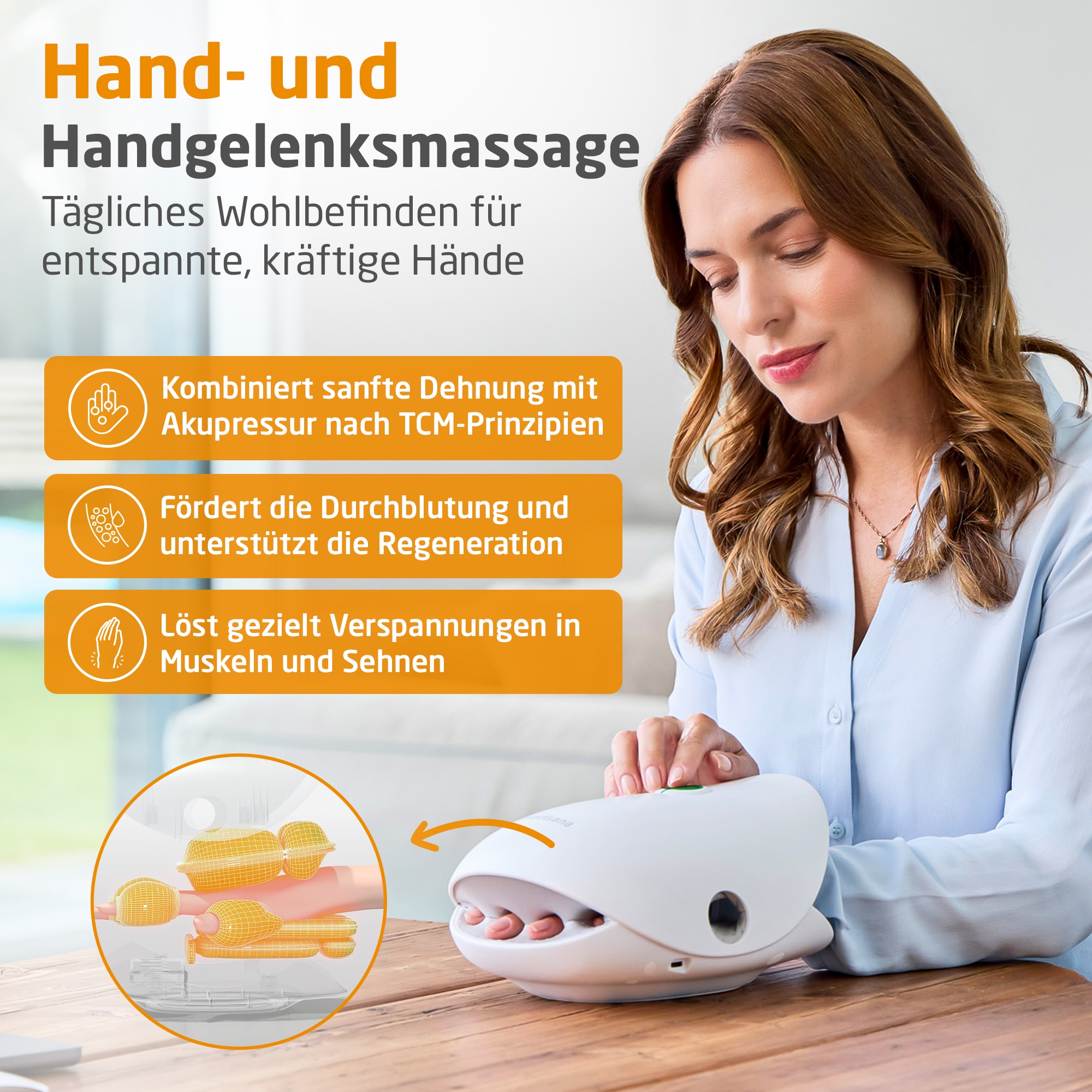 Medisana Massagegerät »HM 500« Handentspannung, Sehnenscheidenentspannung, Gelenkdehnung, kabellos