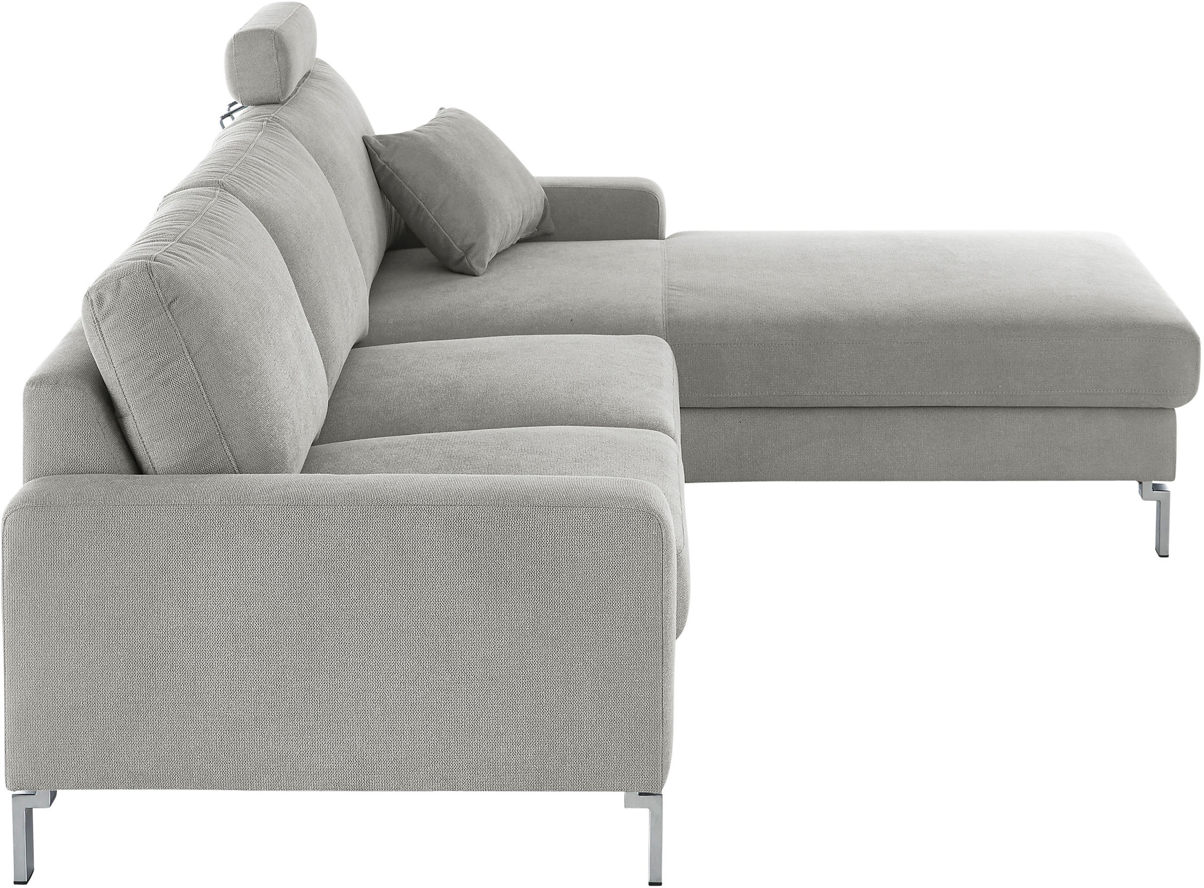 3C Candy Ecksofa »Lecce, wahlweise PUR-Schaumstoff oder Tonnentaschenfederkern«, Bett im 2,5-Sitzer, teilmotorische Schlaffunktion im Longchair, L-Form