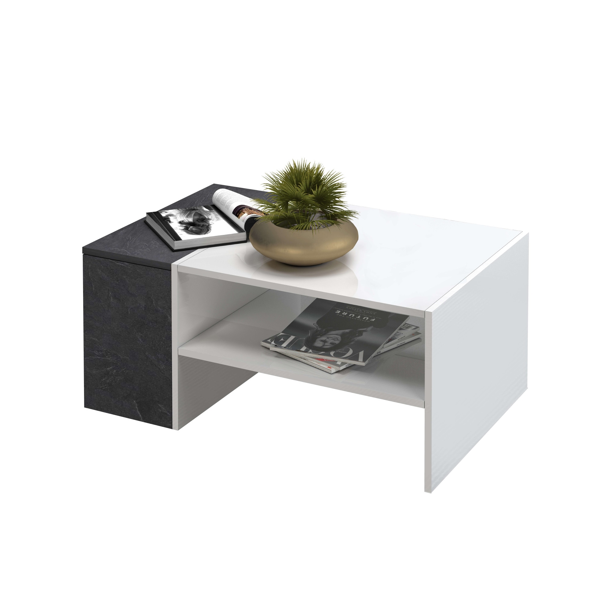 INOSIGN Couchtisch »Coro, Couchtisch, Couchtisch mit seitlichem Stauraum,Sofatisch«, Länge 90 cm, mit zwei Ablagefächern davon eines geschlossen