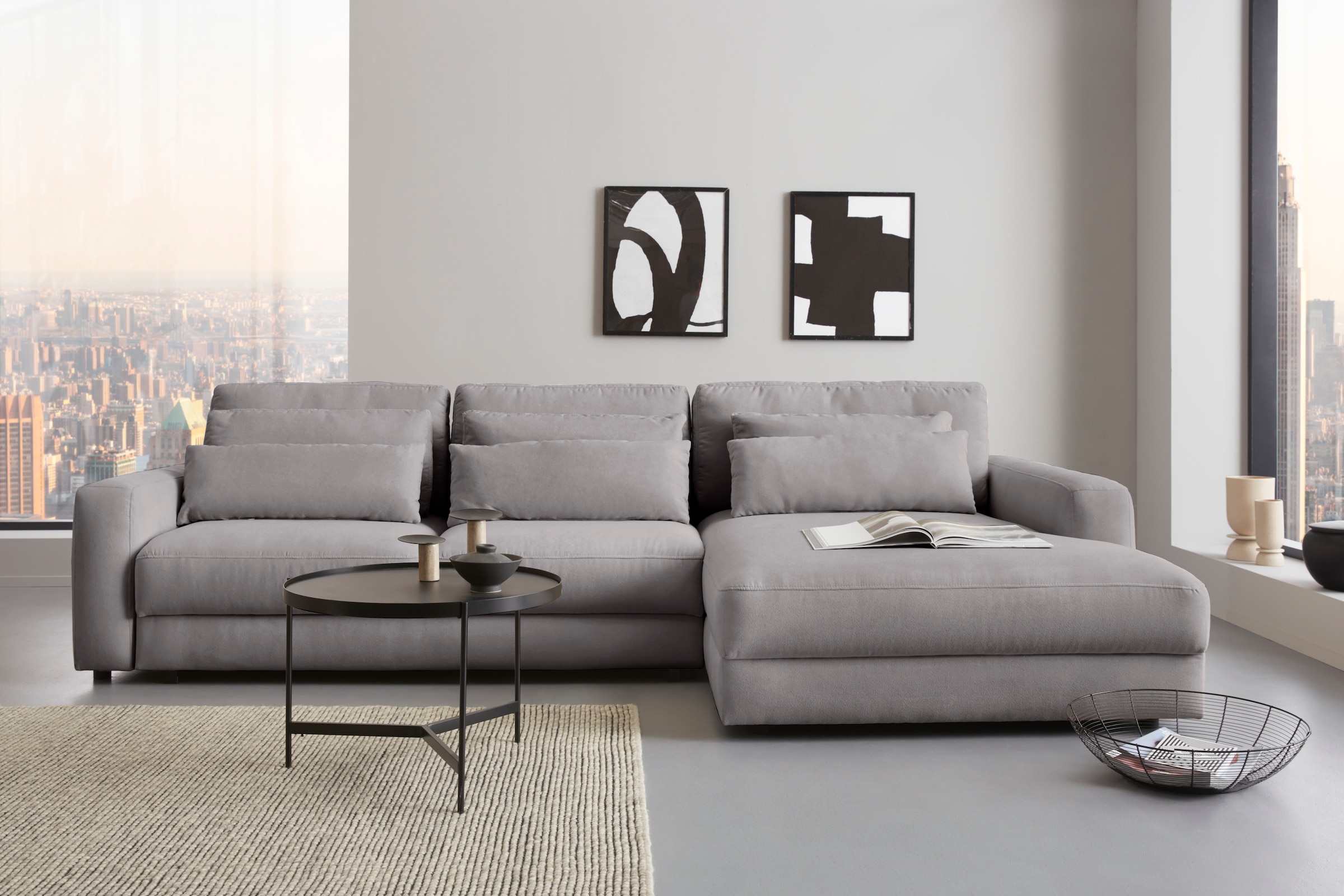 PLACES OF STYLE Sofakissen »Bloomfield« Kissenset: bestehen aus einem Vorlagekissen und einem Nierenkissen