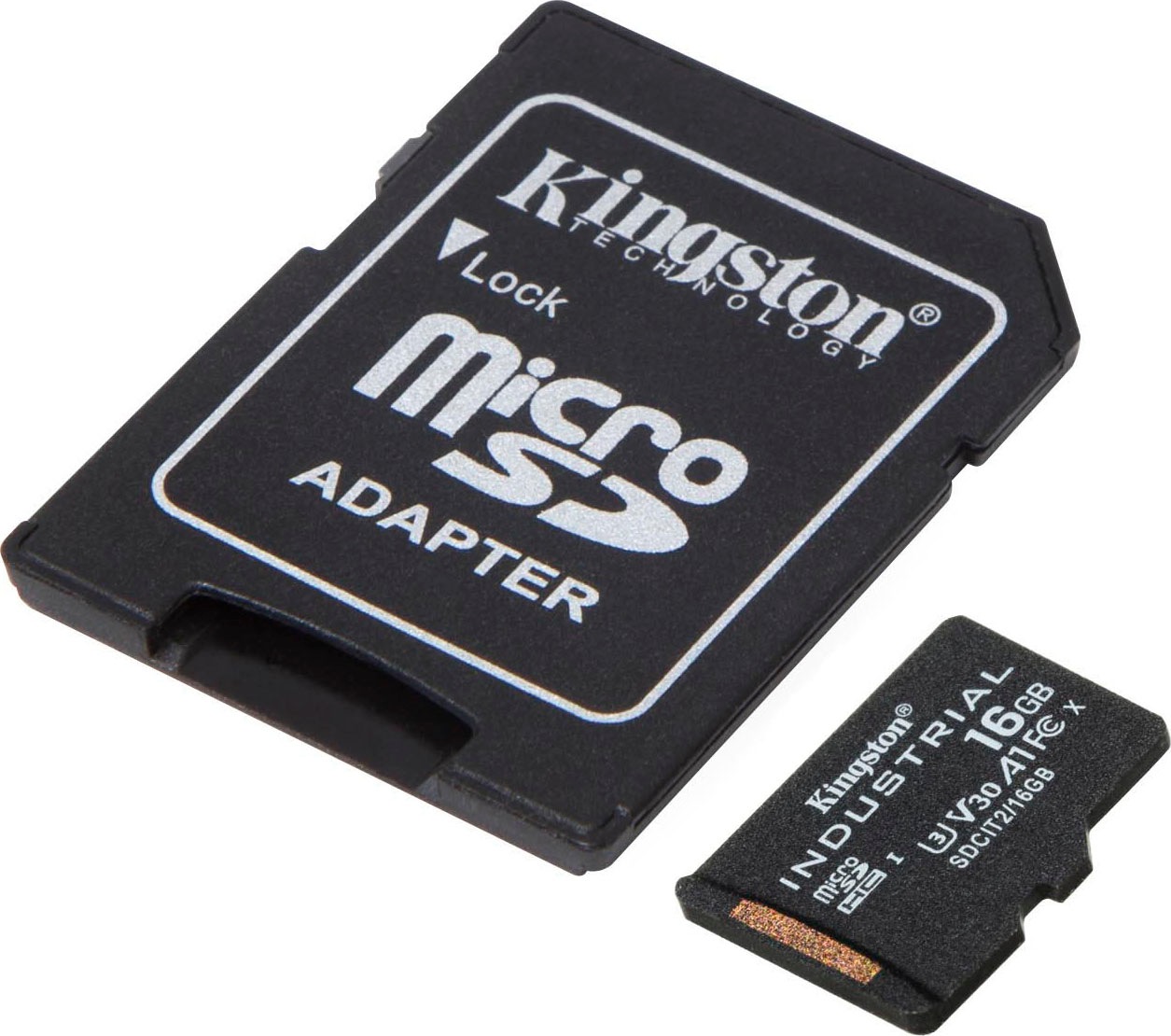Kingston Speicherkarte »INDUSTRIAL microSD 16GB + SD Adapter«, (UHS-I Class 10 100 MB/s Lesegeschwindigkeit)