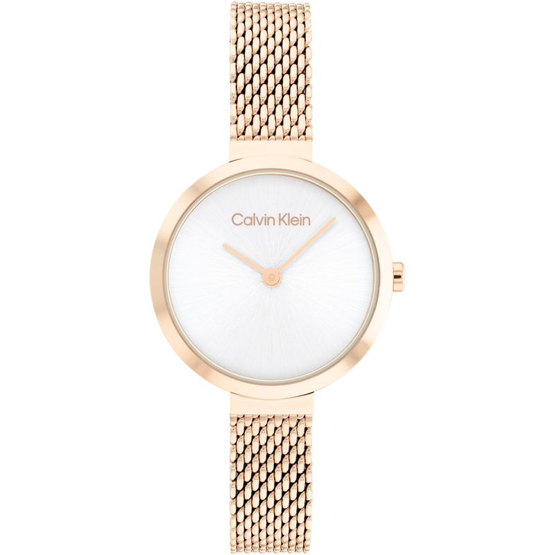 CALVIN KLEIN Quarzuhr »MINIMALISTIC T BAR 28 mm« Armbanduhr, Damenuhr, Mineralglas, Edelstahlarmband roségoldfarben Moderne Armbanduhr für Damen
