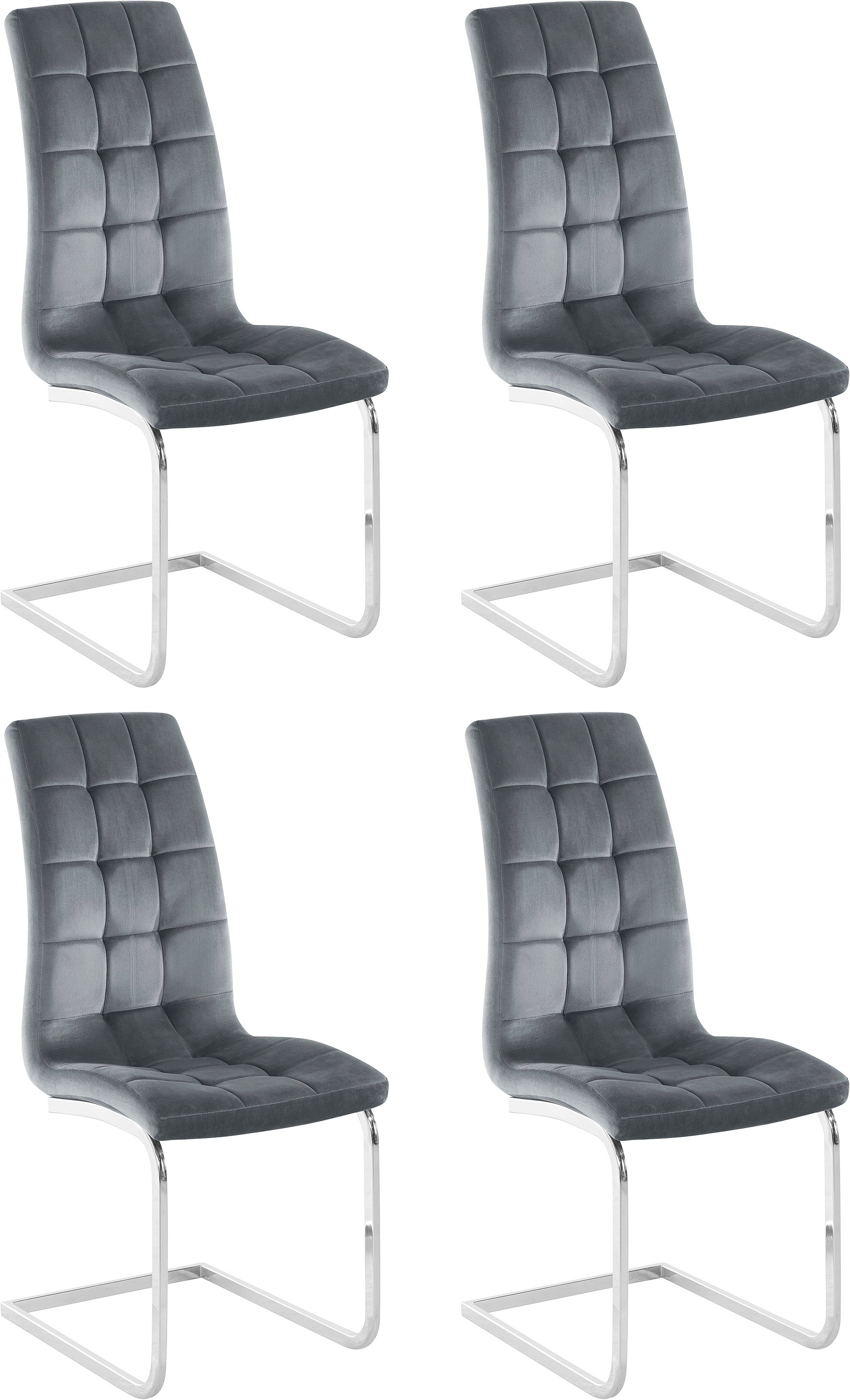 INOSIGN Freischwinger »Lola« (Set) 4 Stk. Samtstoff 2 oder 4 Stück, Bezug i günstig online kaufen