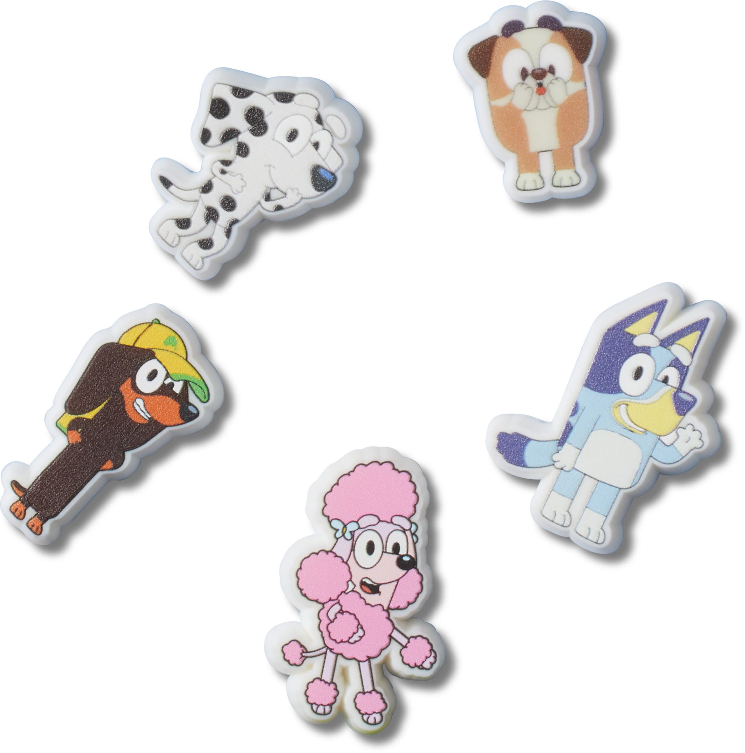 Crocs Schuhanstecker »Jibbitz™ Bluey« Set, Kein Spielzeug. Nicht für Kinder unter 3 Jahren geeignet, 5 Bluey Motive zum Anstecken, Charm, Anstecker für Crocs Schuhe