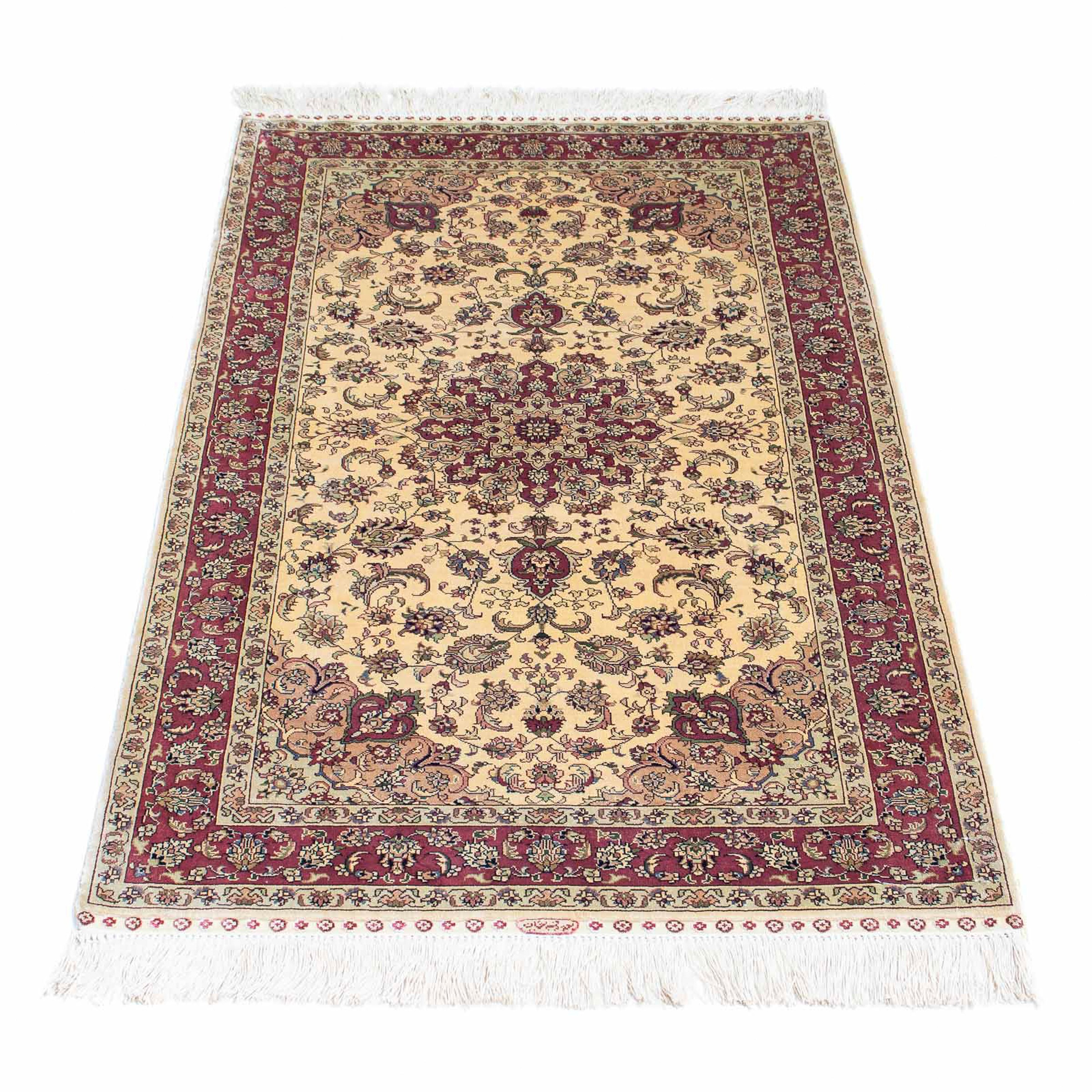 morgenland Orientteppich »Hereke - 122 x 69 cm - dunkelrot«, rechteckig, 3 günstig online kaufen