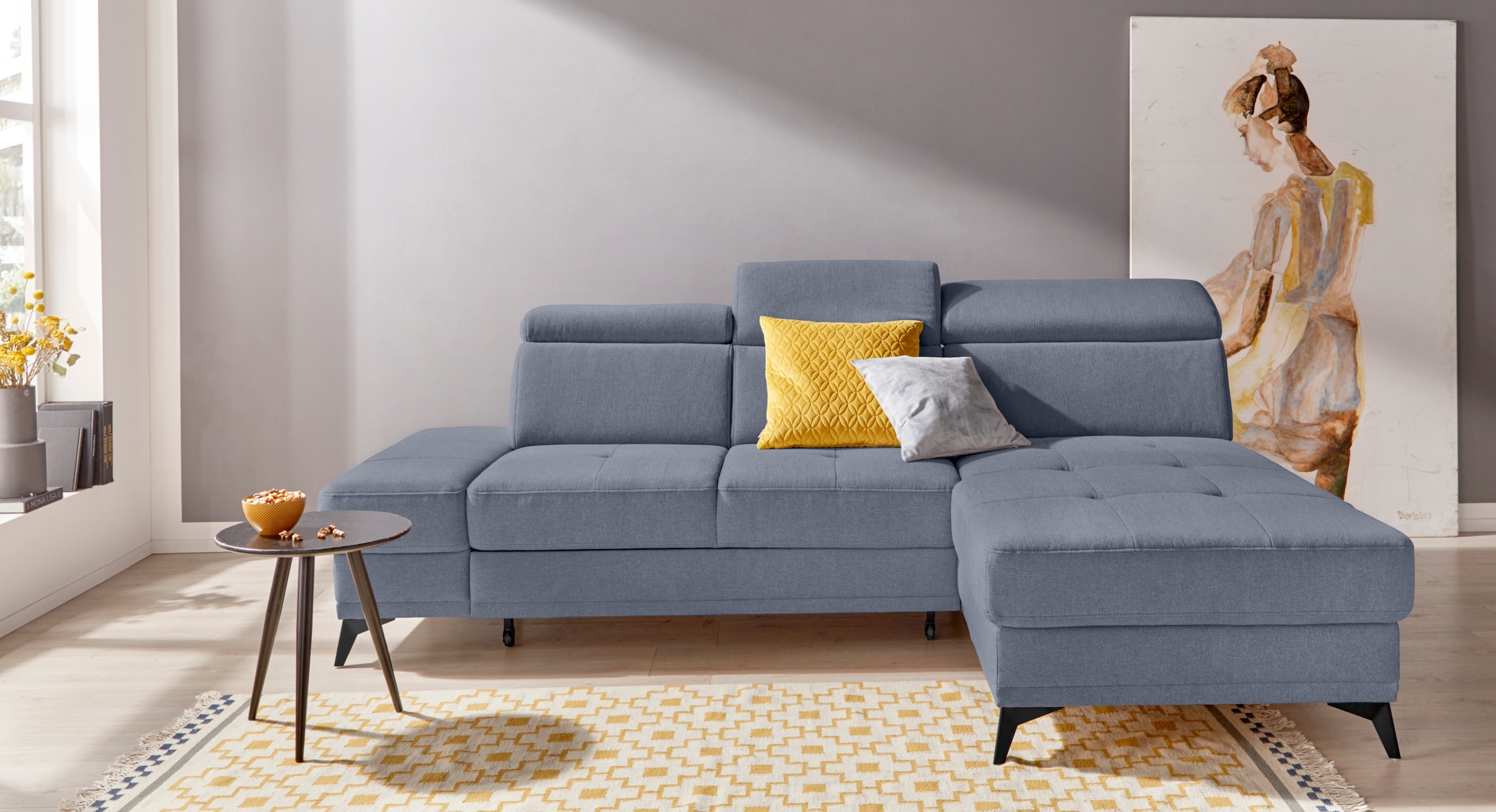 Home affaire Ecksofa »Cardiz L-Form« inkl.Kopfteilverstellung und Federkern günstig online kaufen