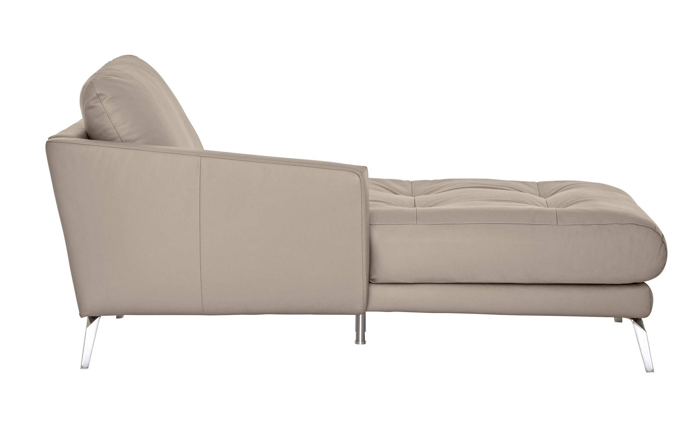 W.SCHILLIG Chaiselongue »softy«, mit dekorativer Heftung im Sitz, Füße Chrom glänzend