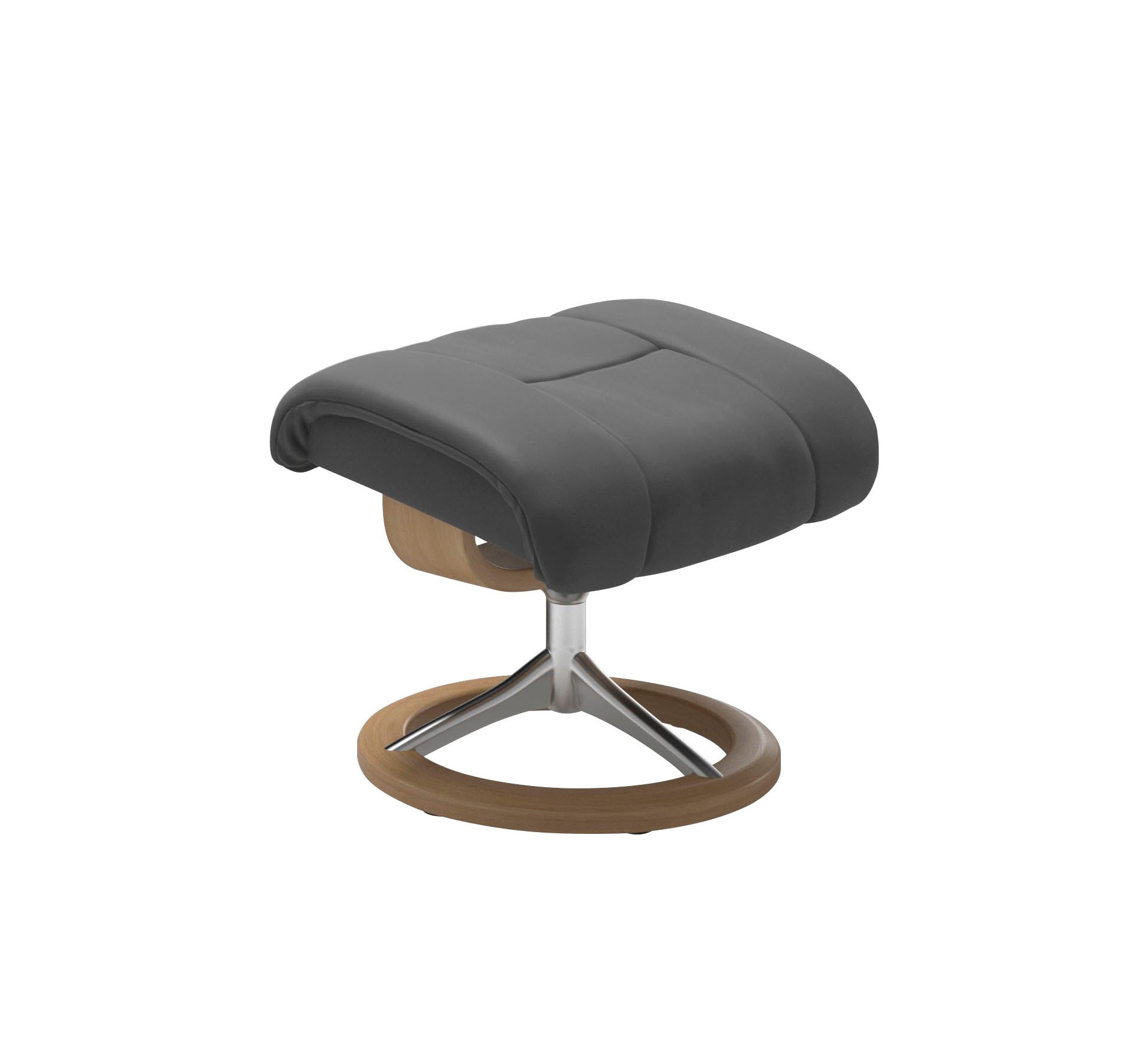 Stressless® Relaxsessel »Reno«, (Set, Relaxsessel mit Hocker), mit Hocker, mit Signature Base, Größe S, M & L, Gestell Eiche