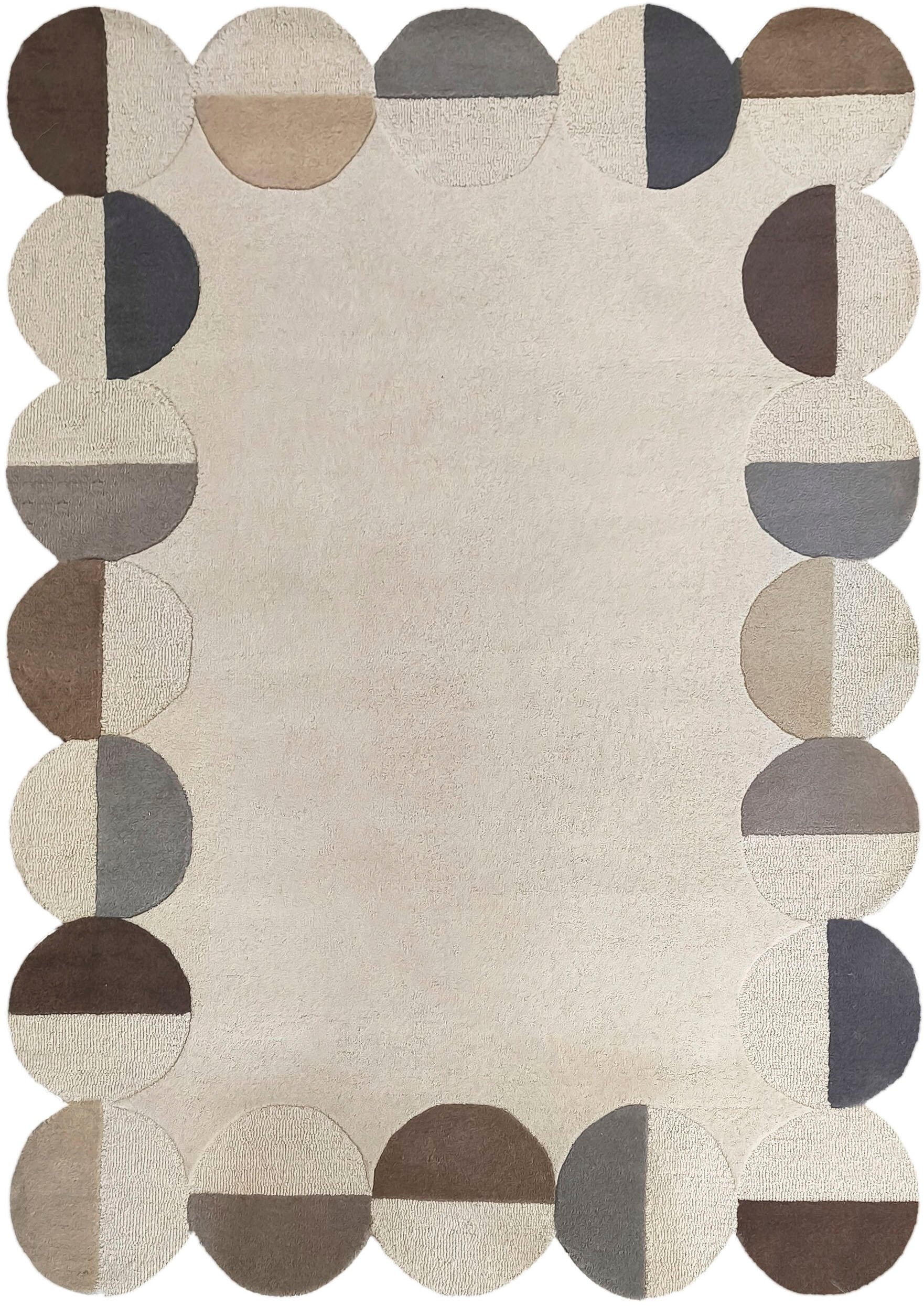 FLAIR RUGS Wollteppich »Mia Scallop«, rechteckig, 12 mm Höhe, in Jakobsmusc günstig online kaufen