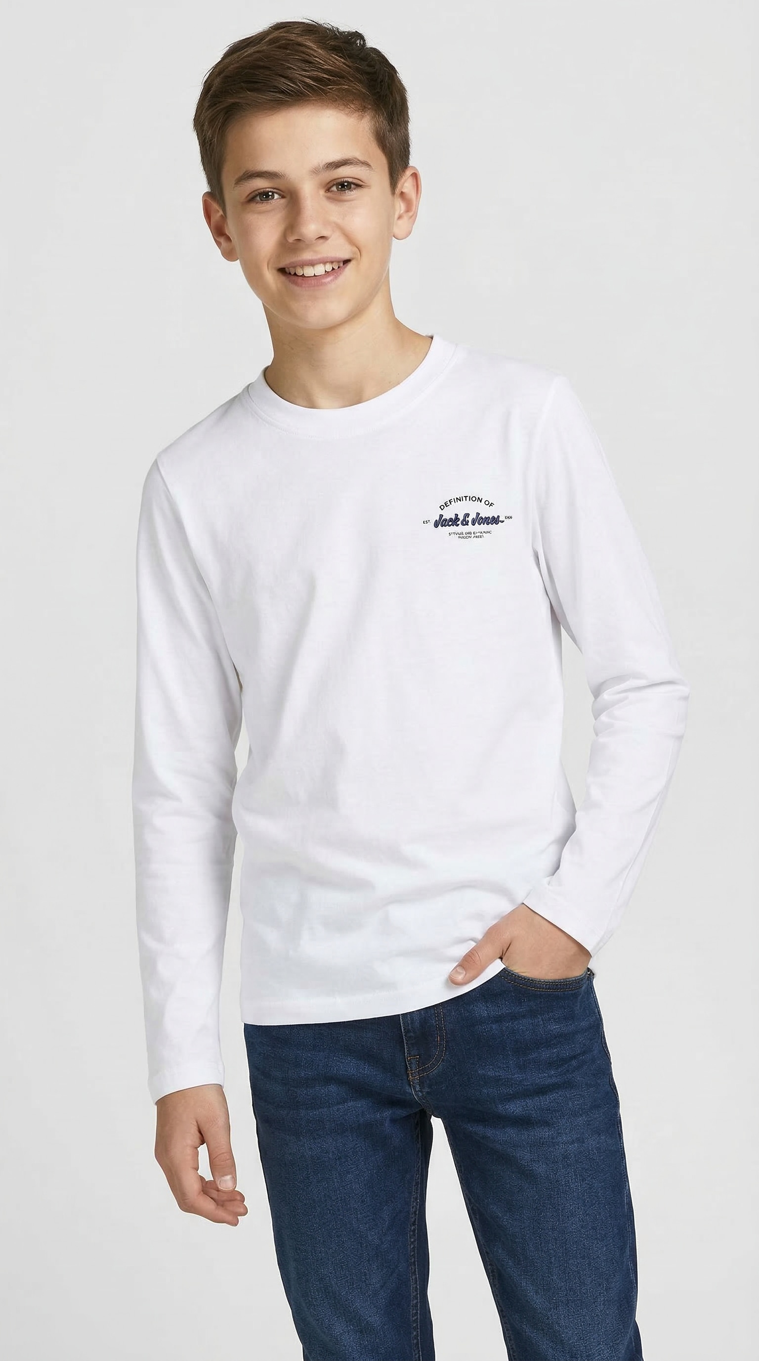 Jack & Jones Junior Langarmshirt »JJBRANDON TEE LS CREW NECK 2PK MP JNR« Packung, 2 tlg.