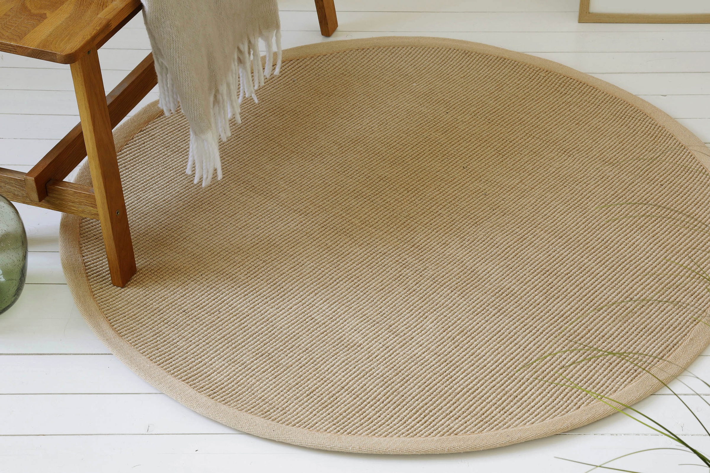 my home Teppich »Liora«, rund, 5 mm Höhe, Flachgewebe, Jute in Sisal Optik, günstig online kaufen