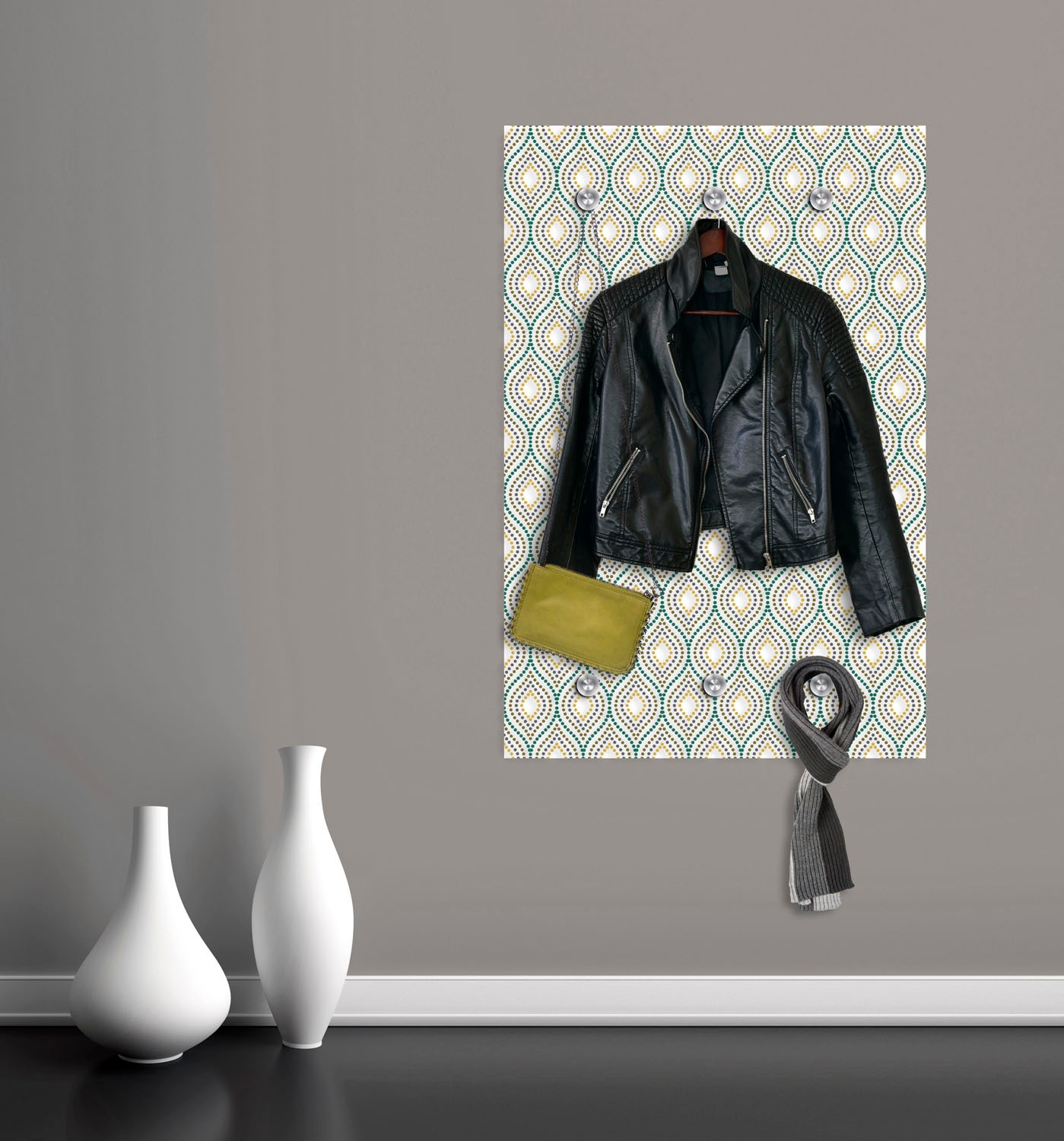 queence Garderobenleiste »Blätter«, mit 6 Haken, 50 x 120 cm günstig online kaufen