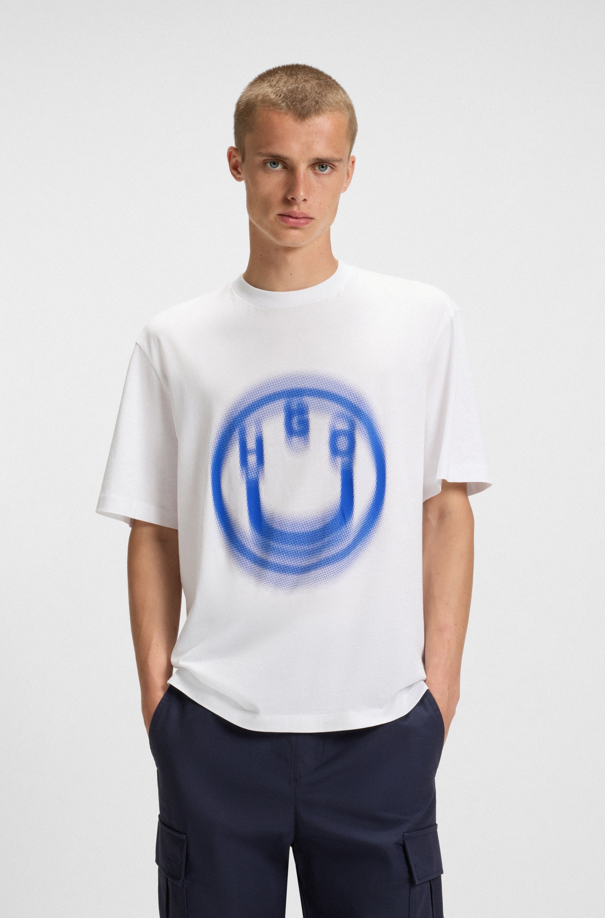 HUGO Blue T-Shirt »Nalax« mit Logo-Druck