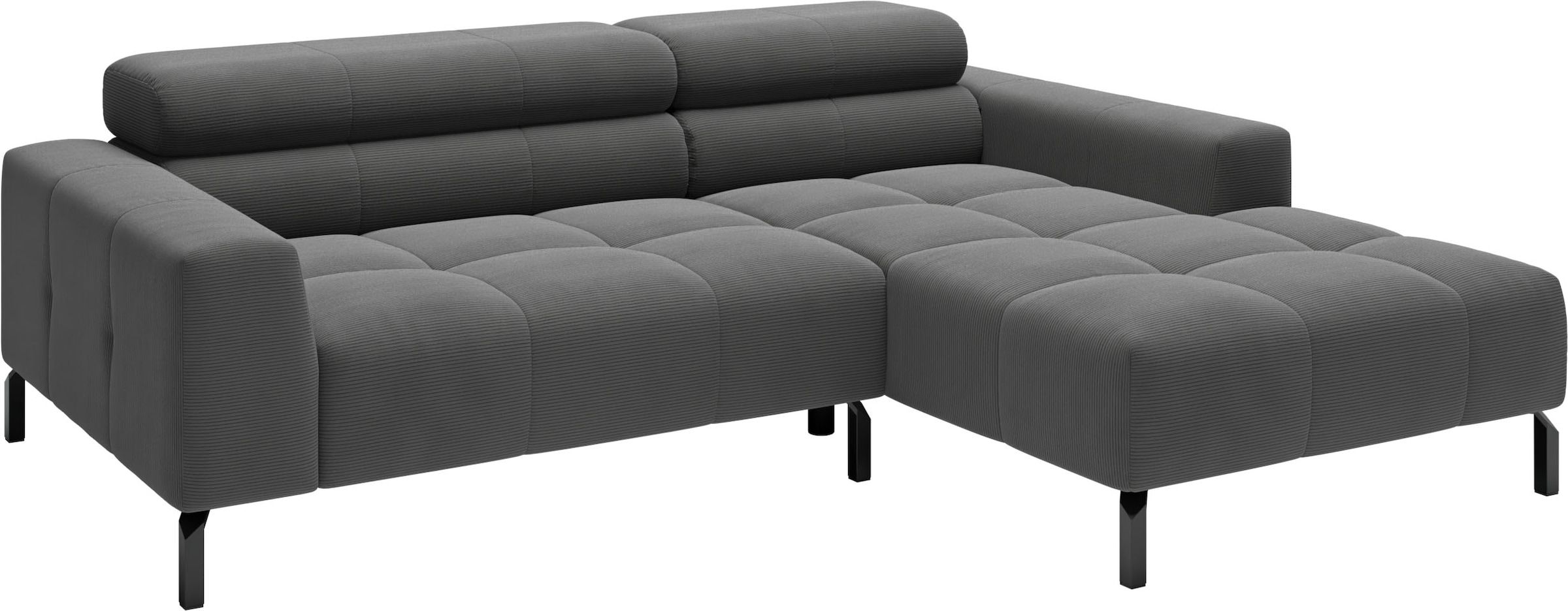 Home affaire Ecksofa »Claya, 223 cm breit, L-Form, Kopfteilverstellung« Moderne Steppung, weicher Polsteraufbau & saugroboterfreundliche Höhe